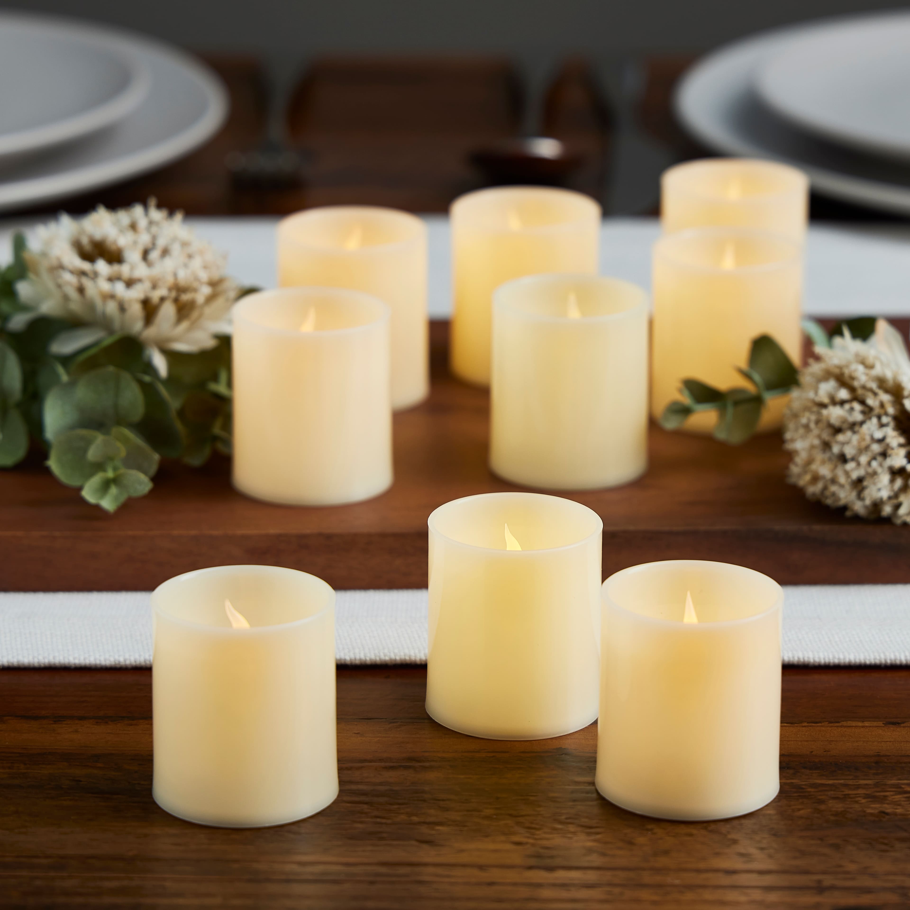12 White Glass Votive Candles by Basic Elements 1.4 oz by Ashland