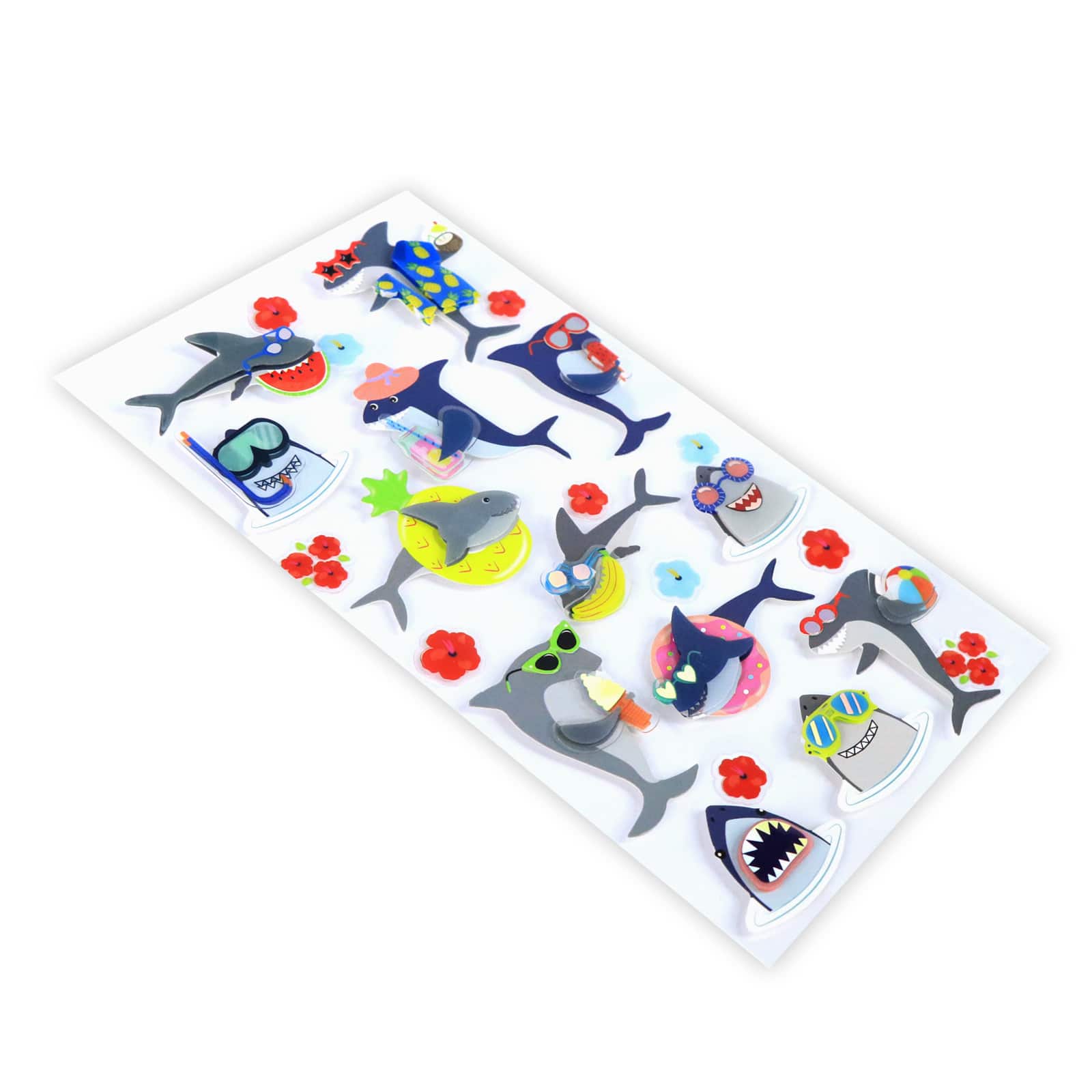 12 Pack: Hawaiian Shark Dimensional Stickers by Recollections™