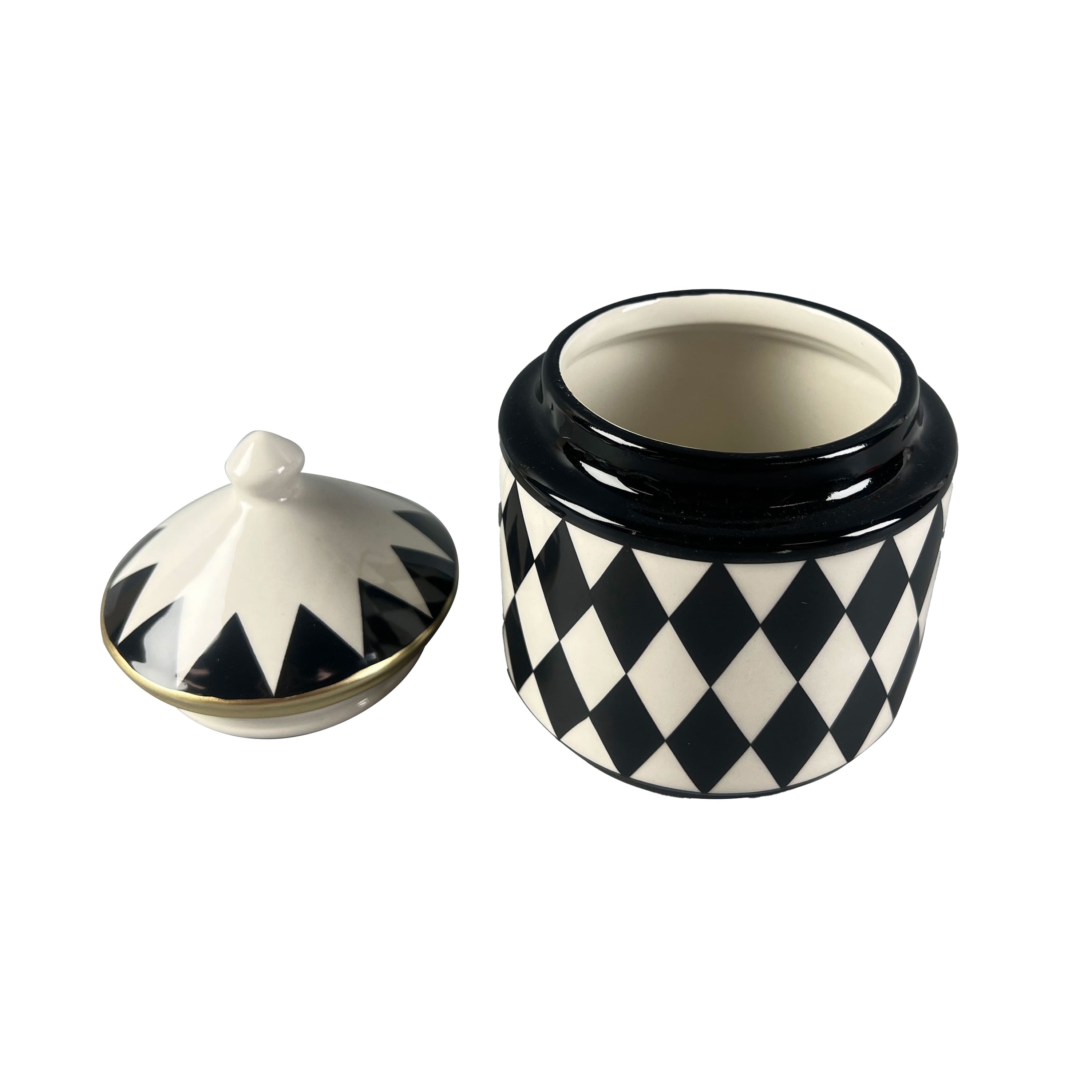 Black &#x26; White Diamond Ceramic Canister by Ashland&#xAE;
