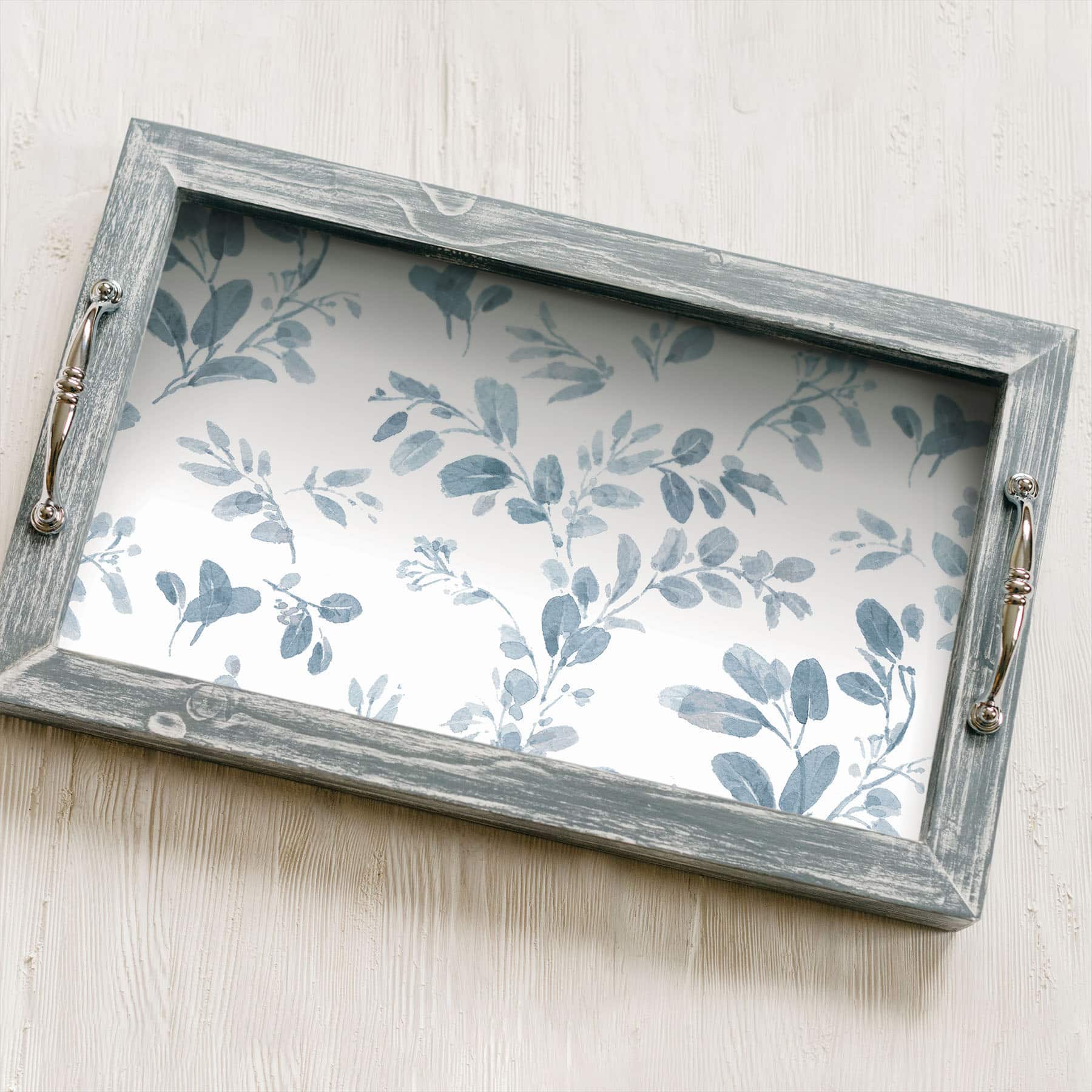 RoomMates Blue Dancing Leaves Peel & Stick Wallpaper