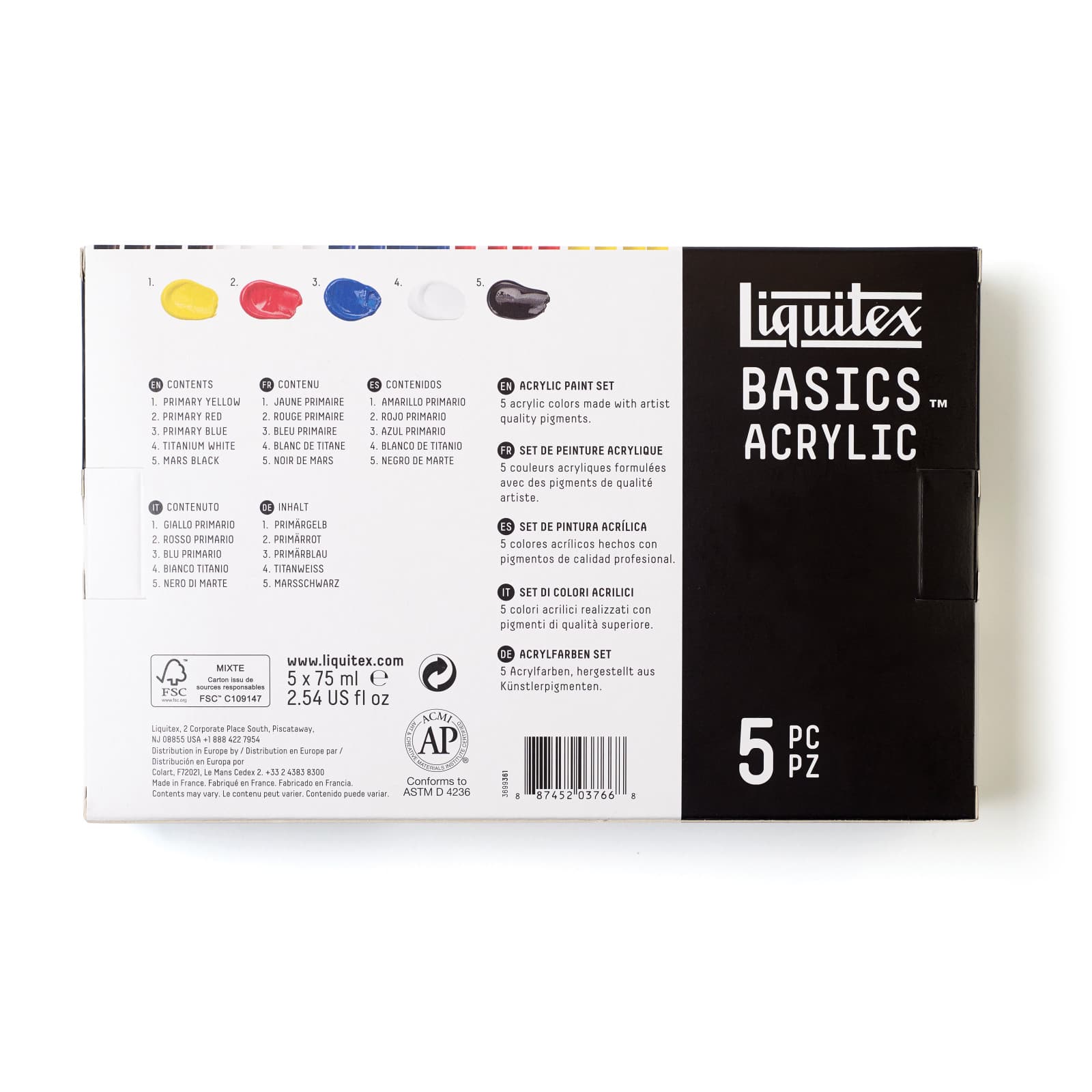 Liquitex® BASICS™ 5 Color Acrylic Color Value Set