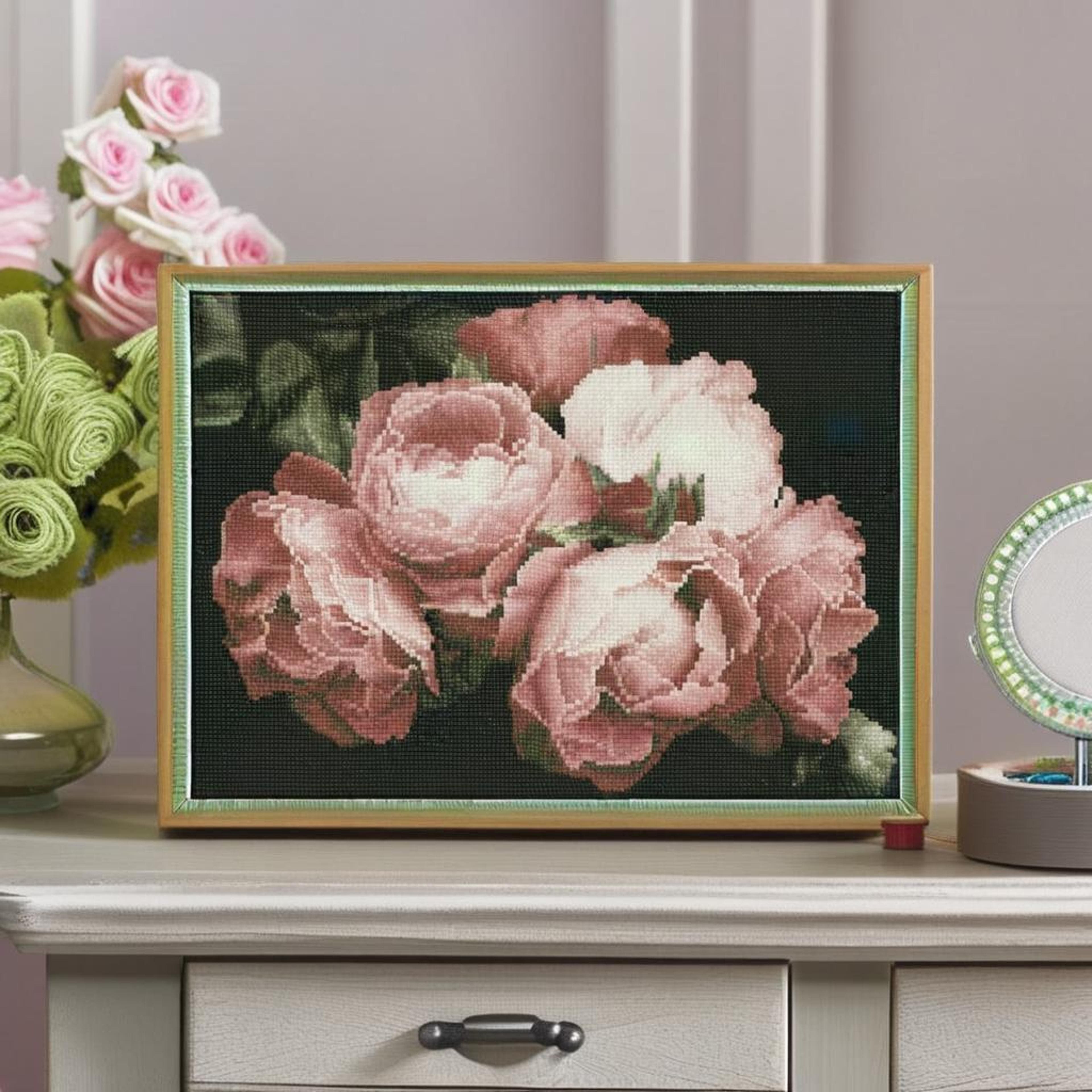 Diamond Dotz® Intermediate Vintage Roses Diamond Art Painting Kit