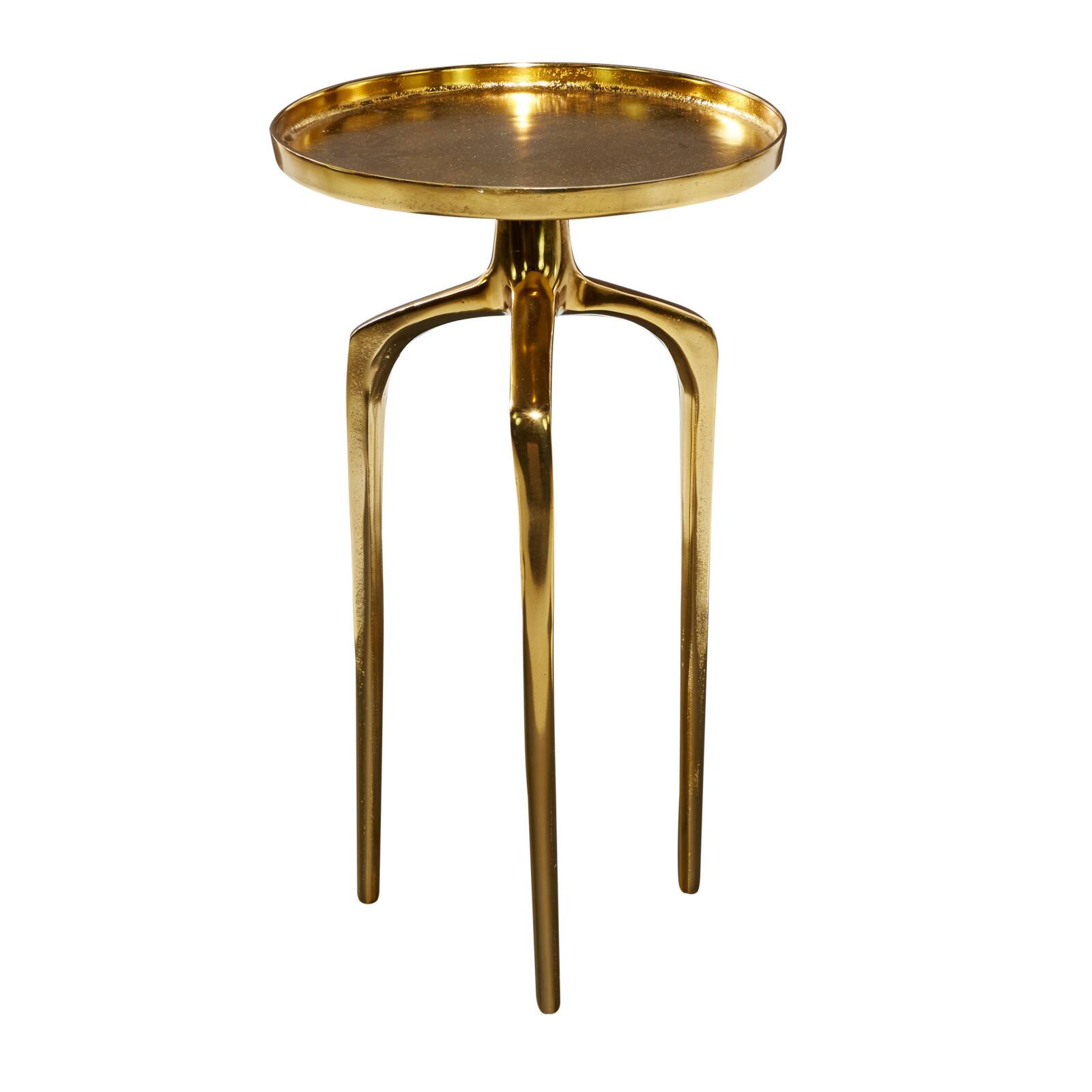 22" Gold Aluminum Contemporary Accent Table