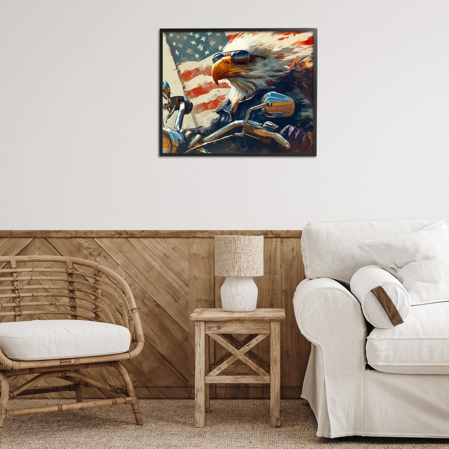 Stupell Industries Patriotic Bald Eagle Framed Giclee Art