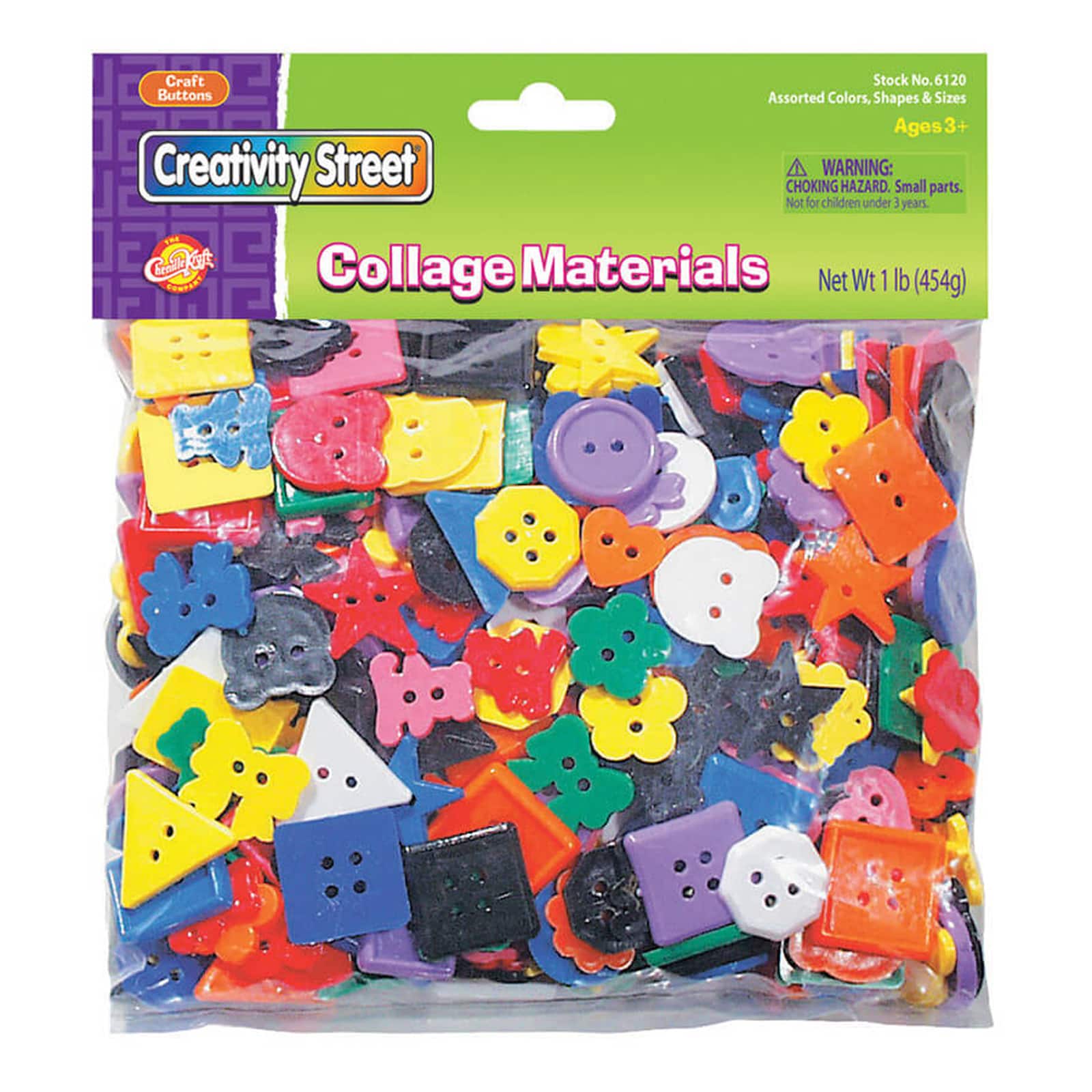 6 Packs: 2 ct. (12 total) Creativity Street® 1lb. Pack Assorted Colors Plastic Buttons