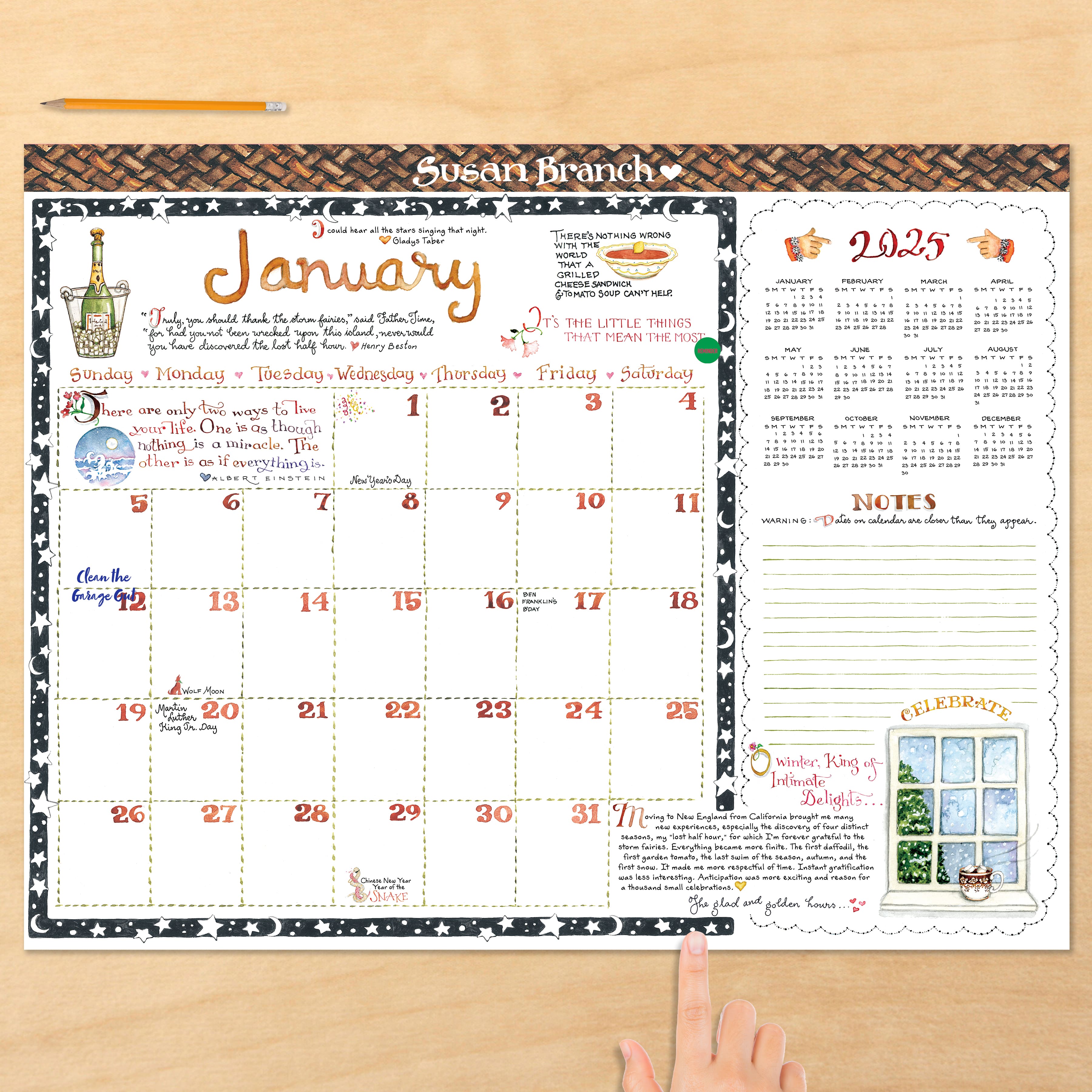 TF Publishing Large 2025 Susan Branch Monthly Blotter Desk Pad Calendar