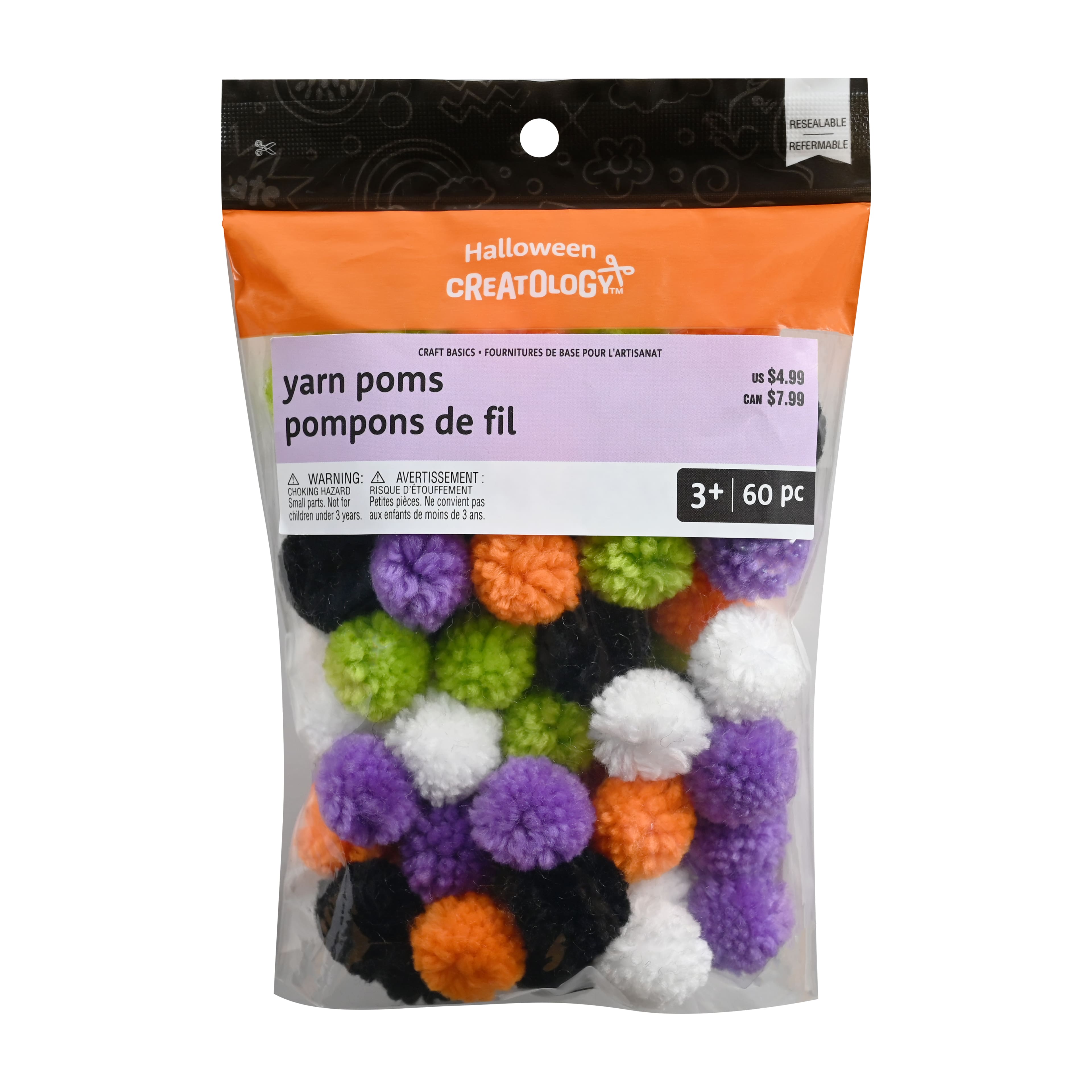 Traditional Halloween Yarn Poms, 60ct. by Creatology™