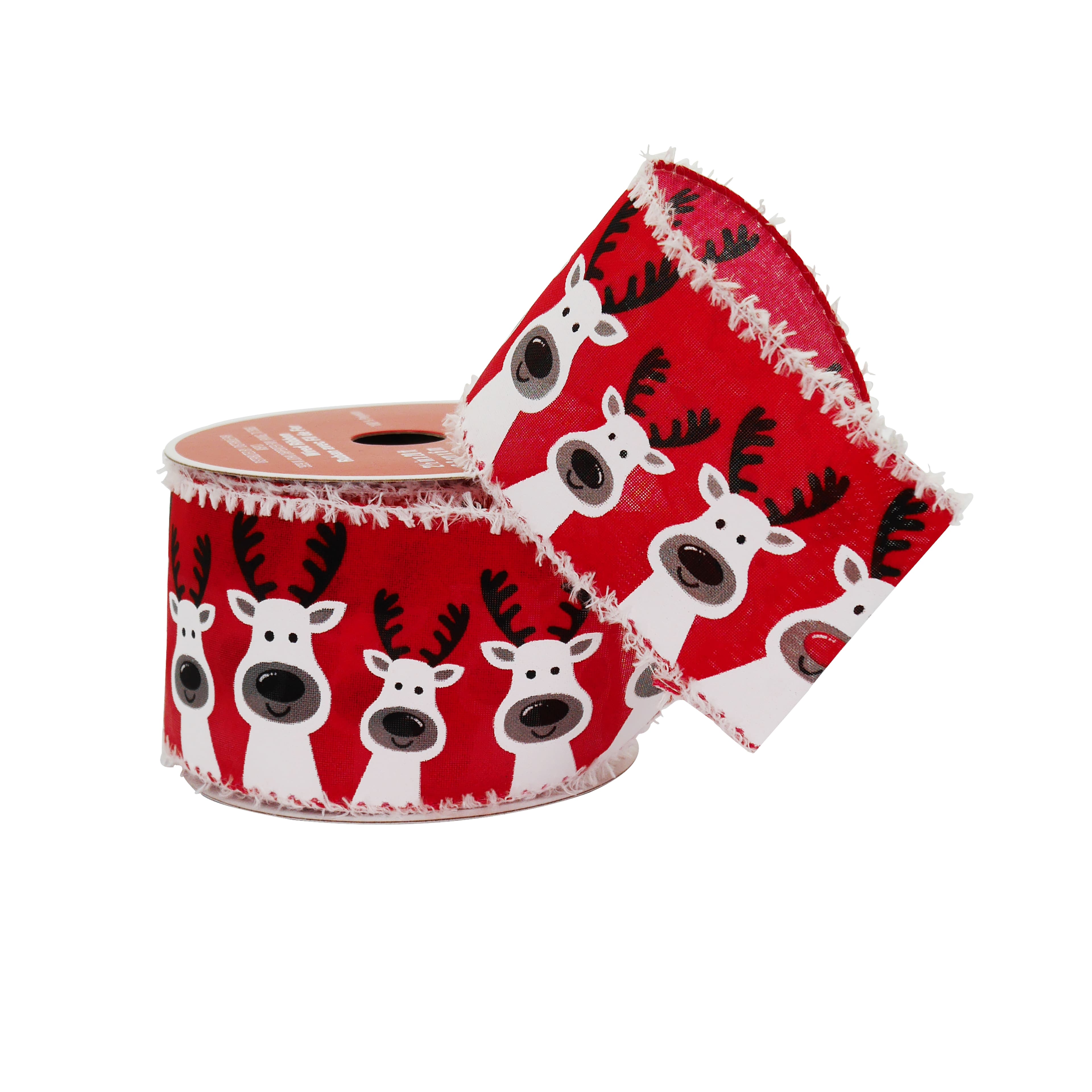 2.5" x 20ft. Red Reindeer Wired Ribbon by Celebrate It®