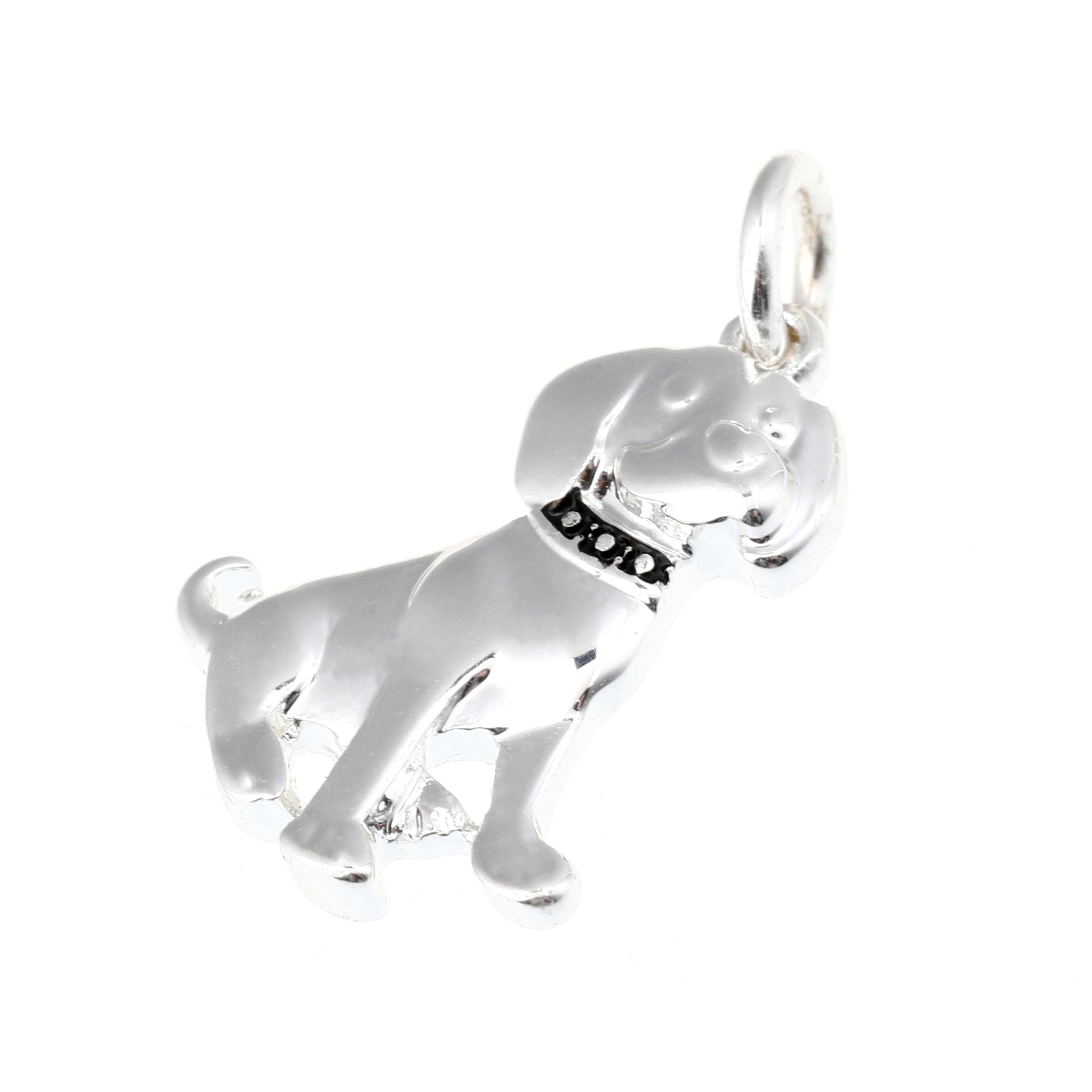 12 Pack: Silver Plated Dog Charm by Bead Landing™