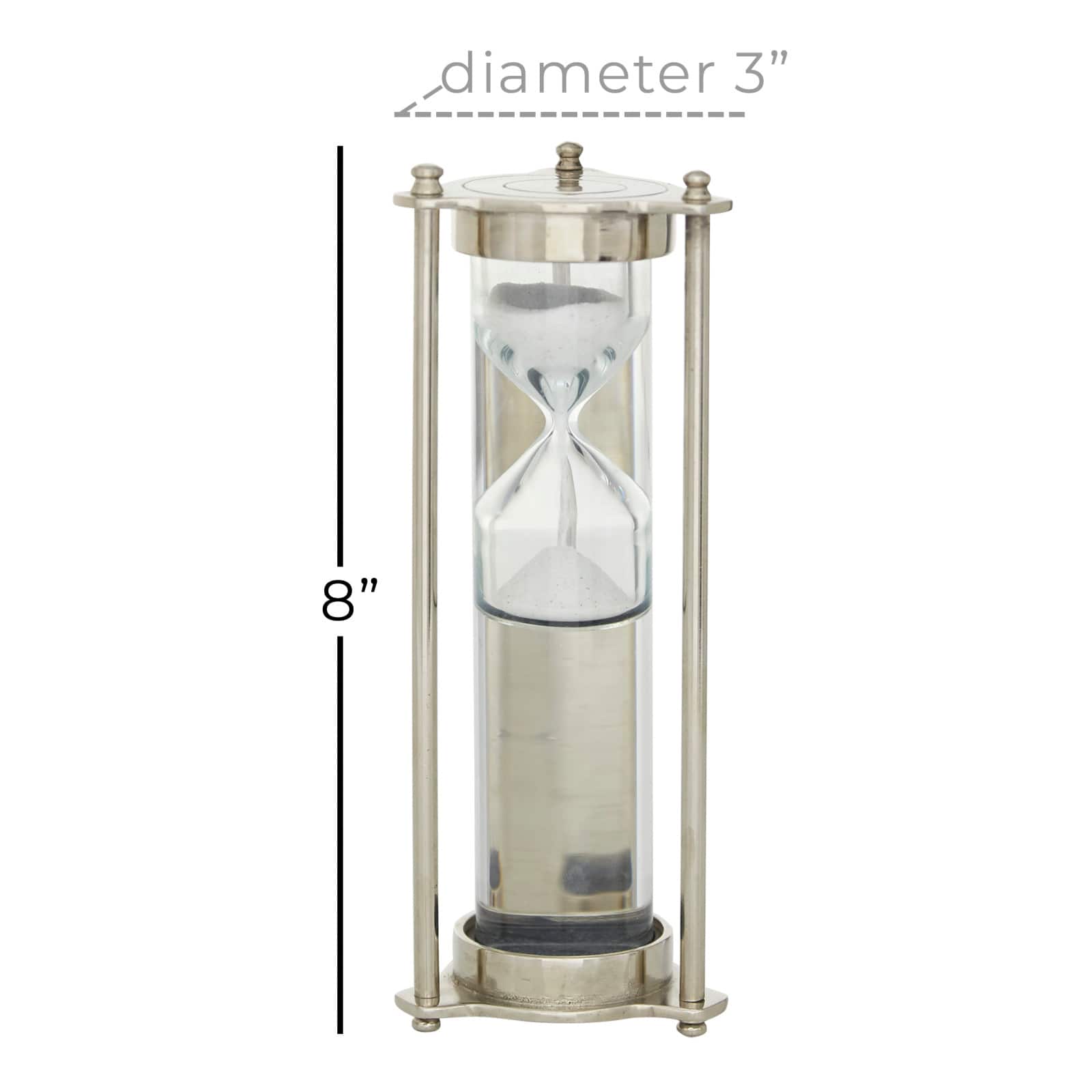 8" Silver Aluminum Contemporary Timer
