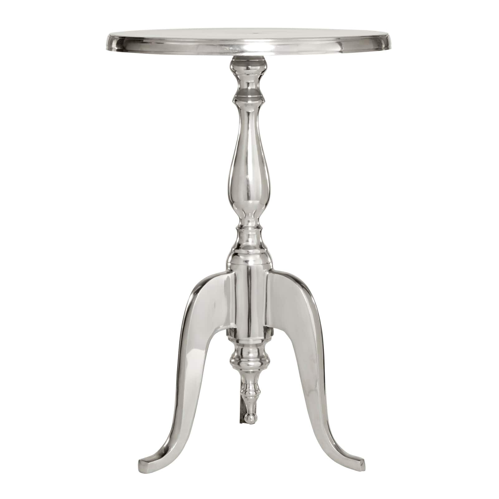 22&#x27;&#x27; Silver Aluminum Traditional Accent Table