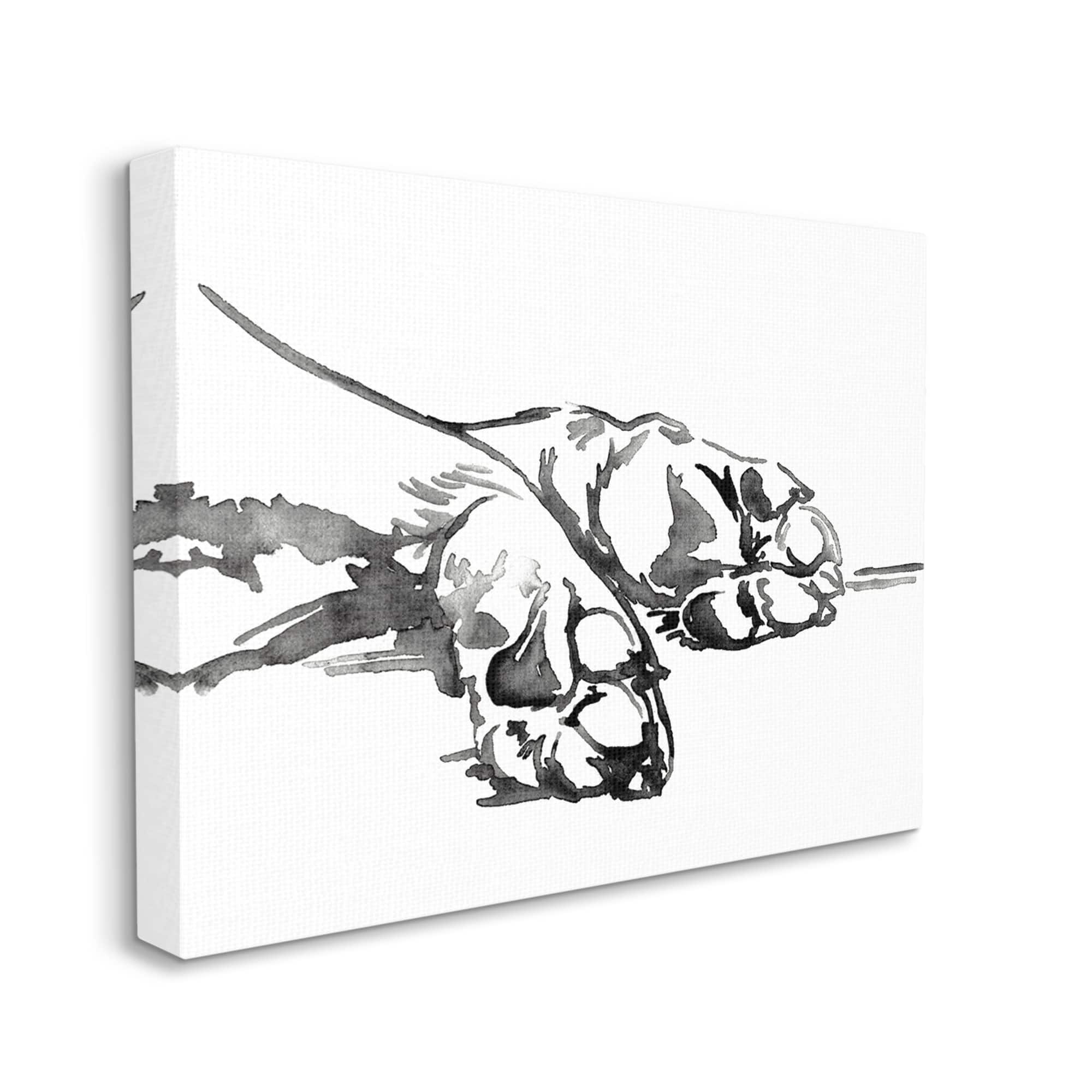 Stupell Industries Pet Animal Paws Minimal Ink Linework Canvas Wall Art