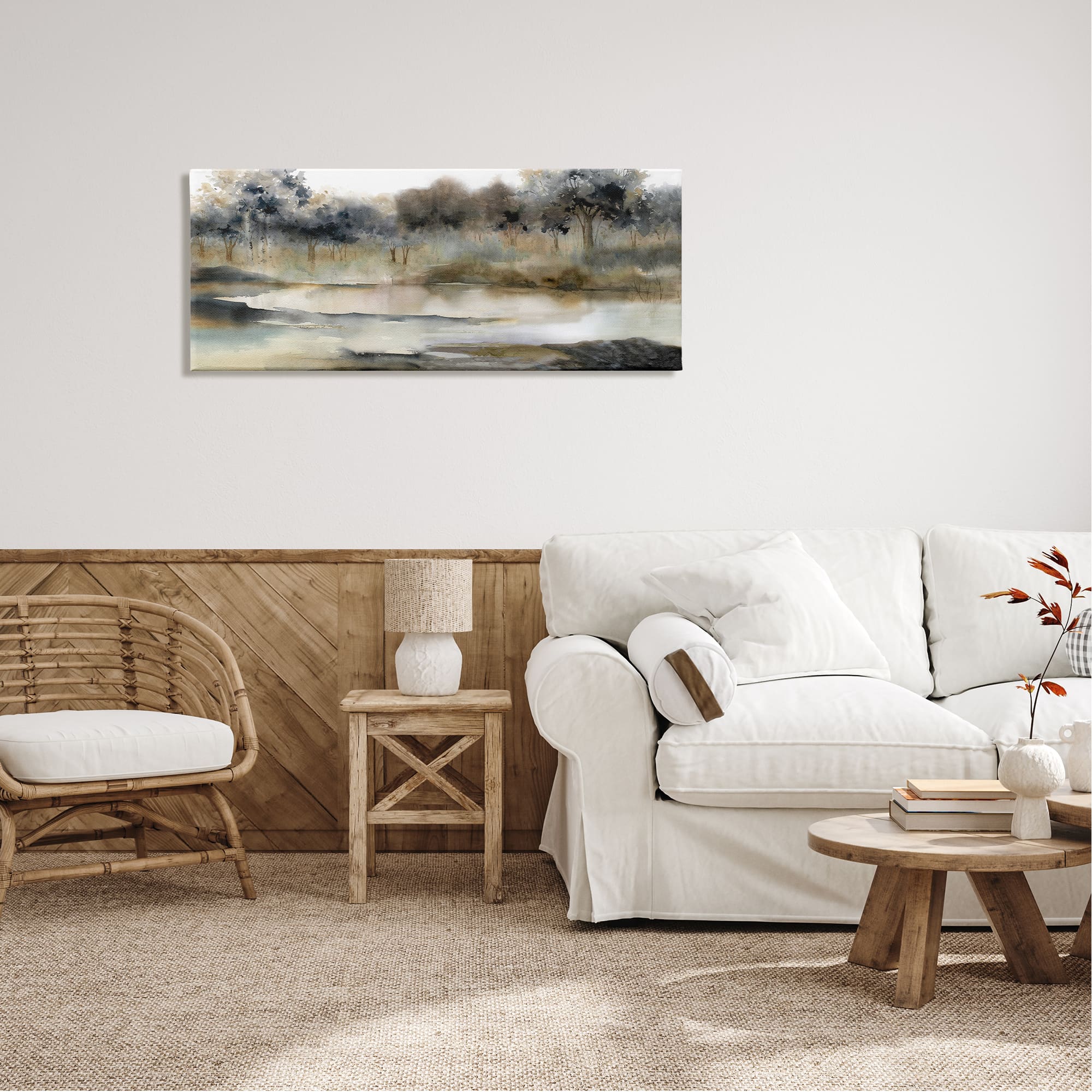 Stupell Industries Trees By Lakeside Landscape Canvas Wall Art