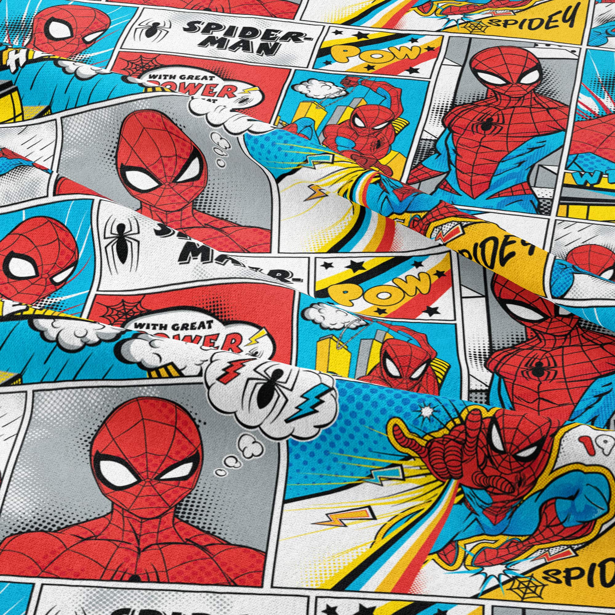 Camelot Marvel Spiderman Box 100% Cotton Fabric, Blue – CraftsFabrics