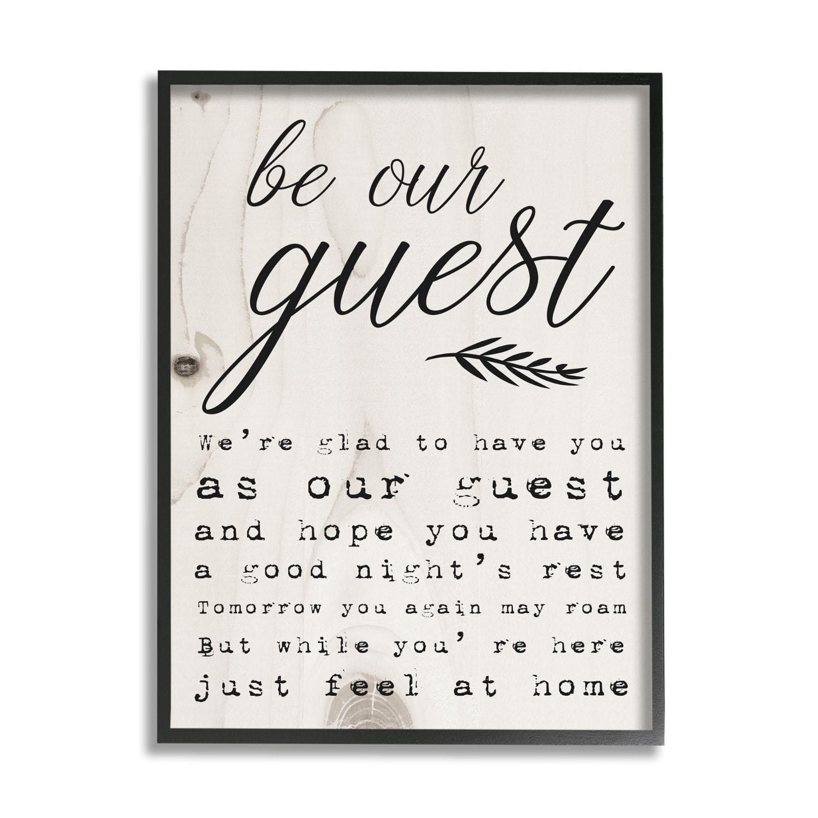 Stupell Industries Be Our Guest Poem Cursive Framed Wall Art
