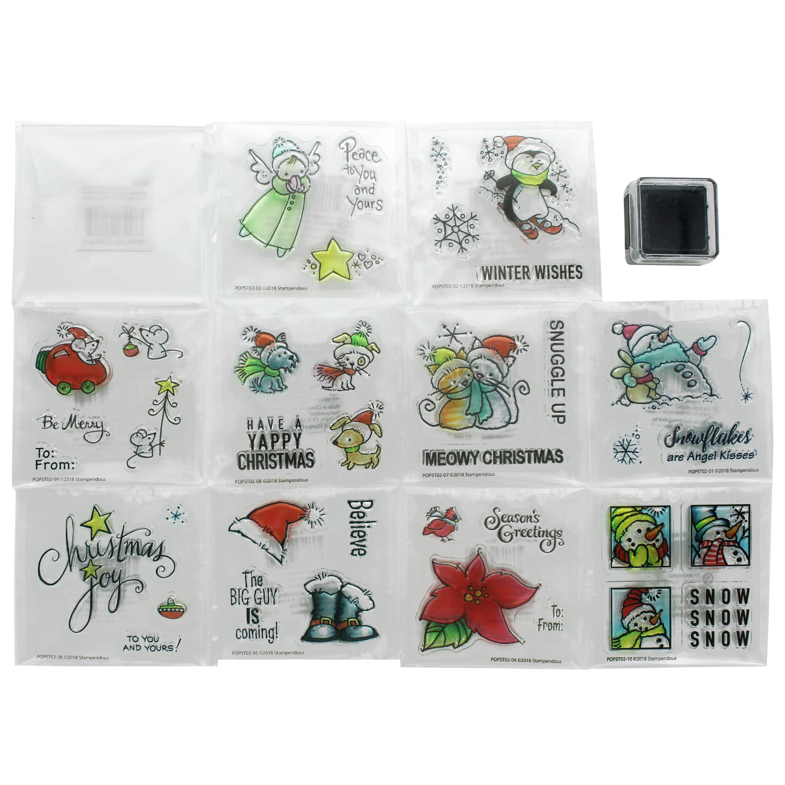 Stampendous&#xAE; Mini Fran&#x27;s Winter Clear Stamps Display Set
