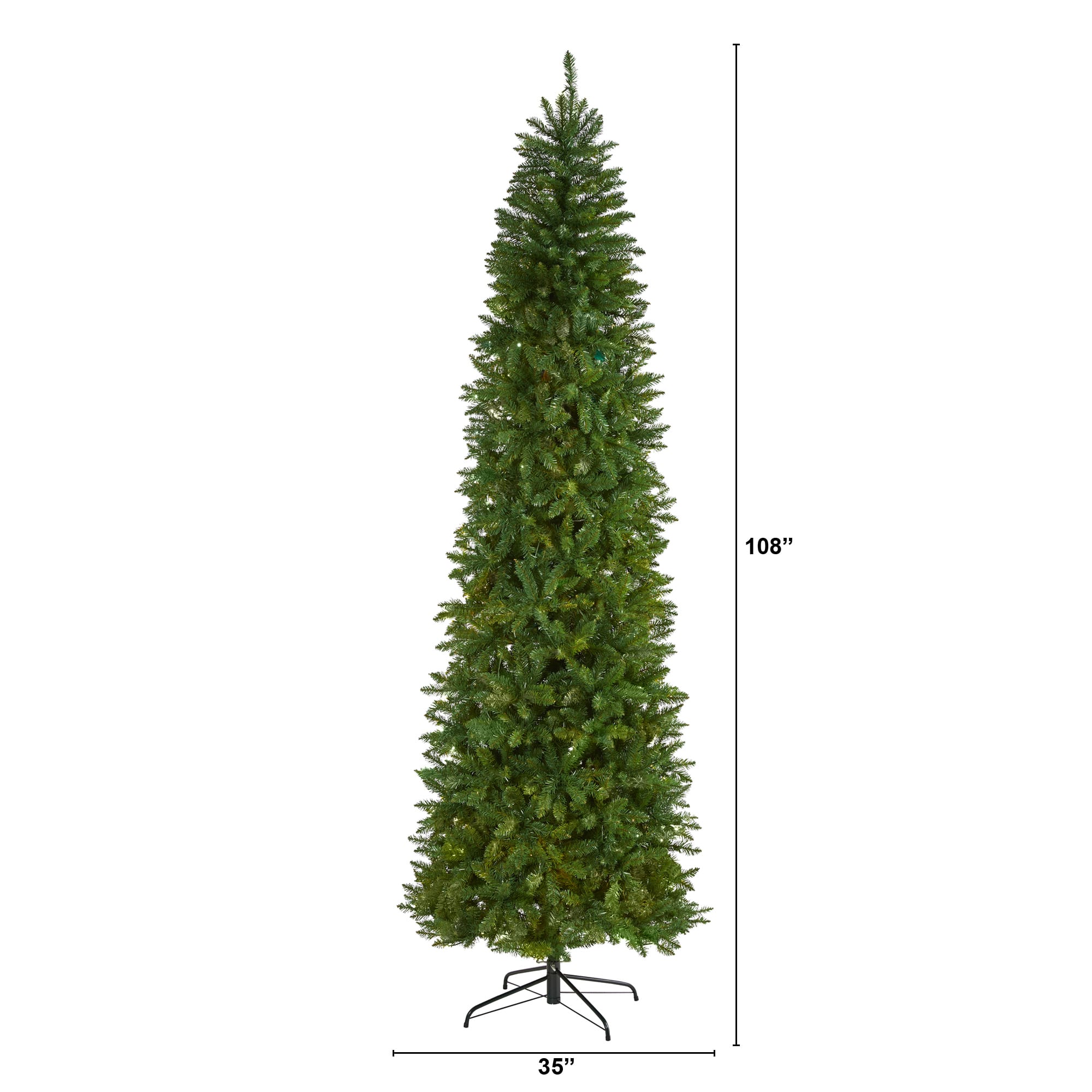 9ft. Unlit Slim Green Mountain Pine Artificial Christmas Tree