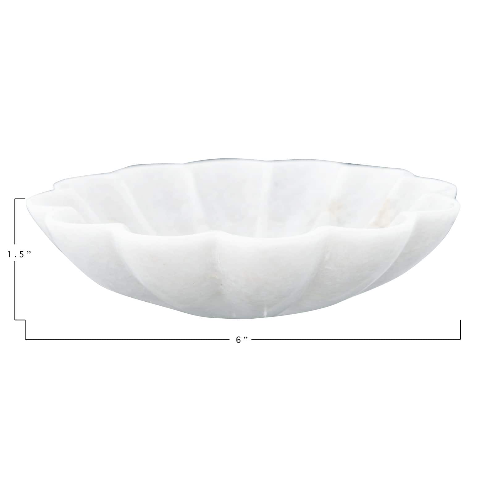 6&#x22; Carved Marble Flower Shape Dish