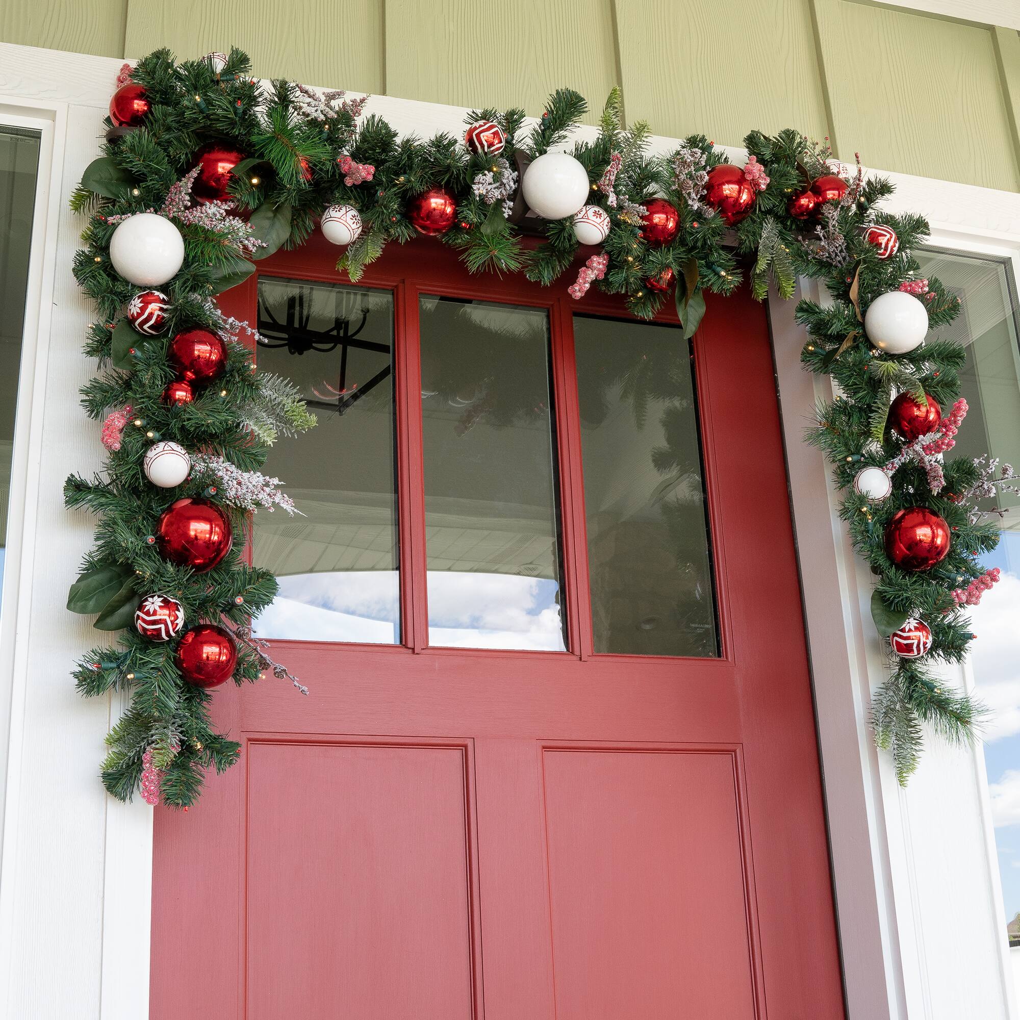 Village Lighting 9ft. Pre-Lit LED Nordic Christmas Garland