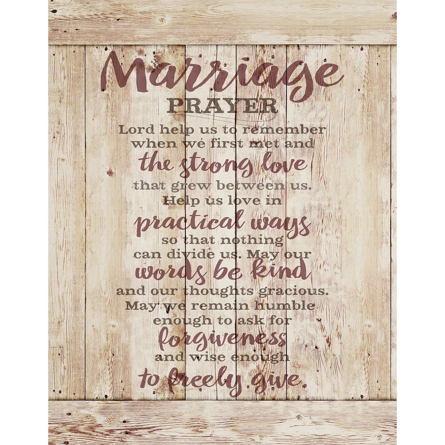 Marriage Prayer Wall Plaque