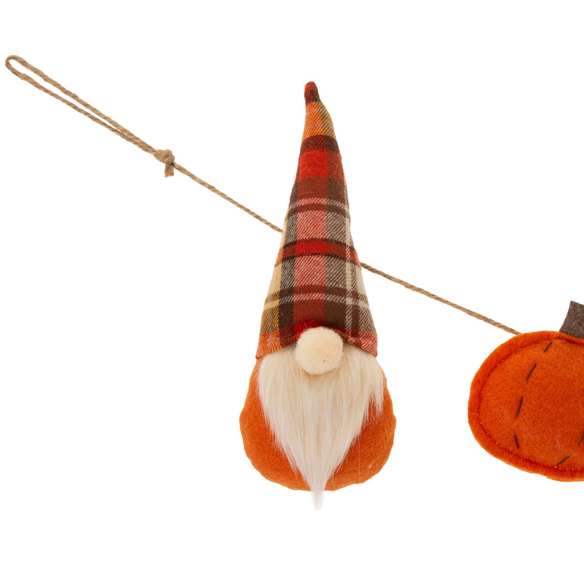 Glitzhome&#xAE; 6ft. Fall Gnomes Fabric Garland