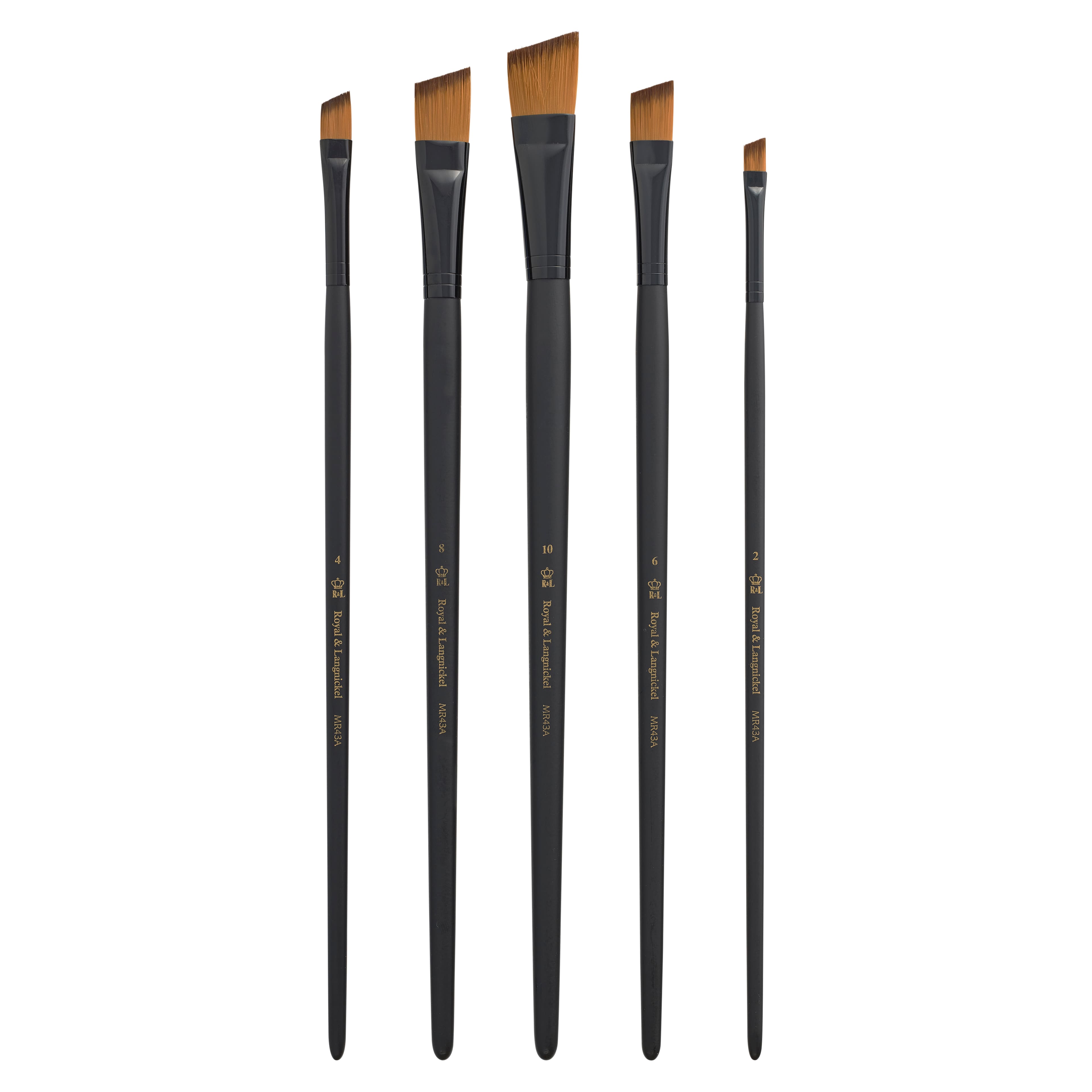Royal &#x26; Langnickel&#xAE; Essentials&#x2122; Acrylic Gold Taklon 5 Piece Angular Brush Set