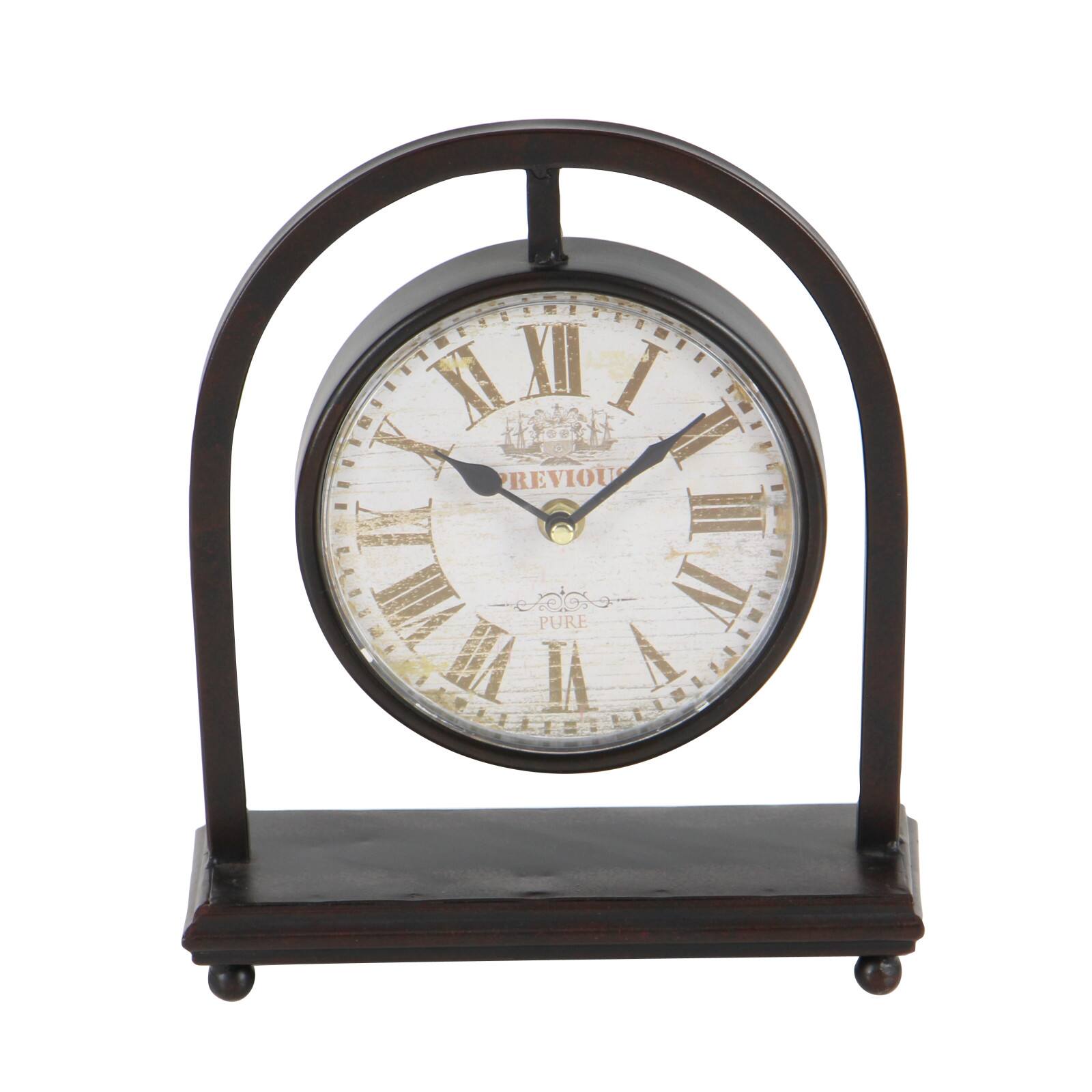 11&#x22; Black Metal Vintage Hanging Clock Set