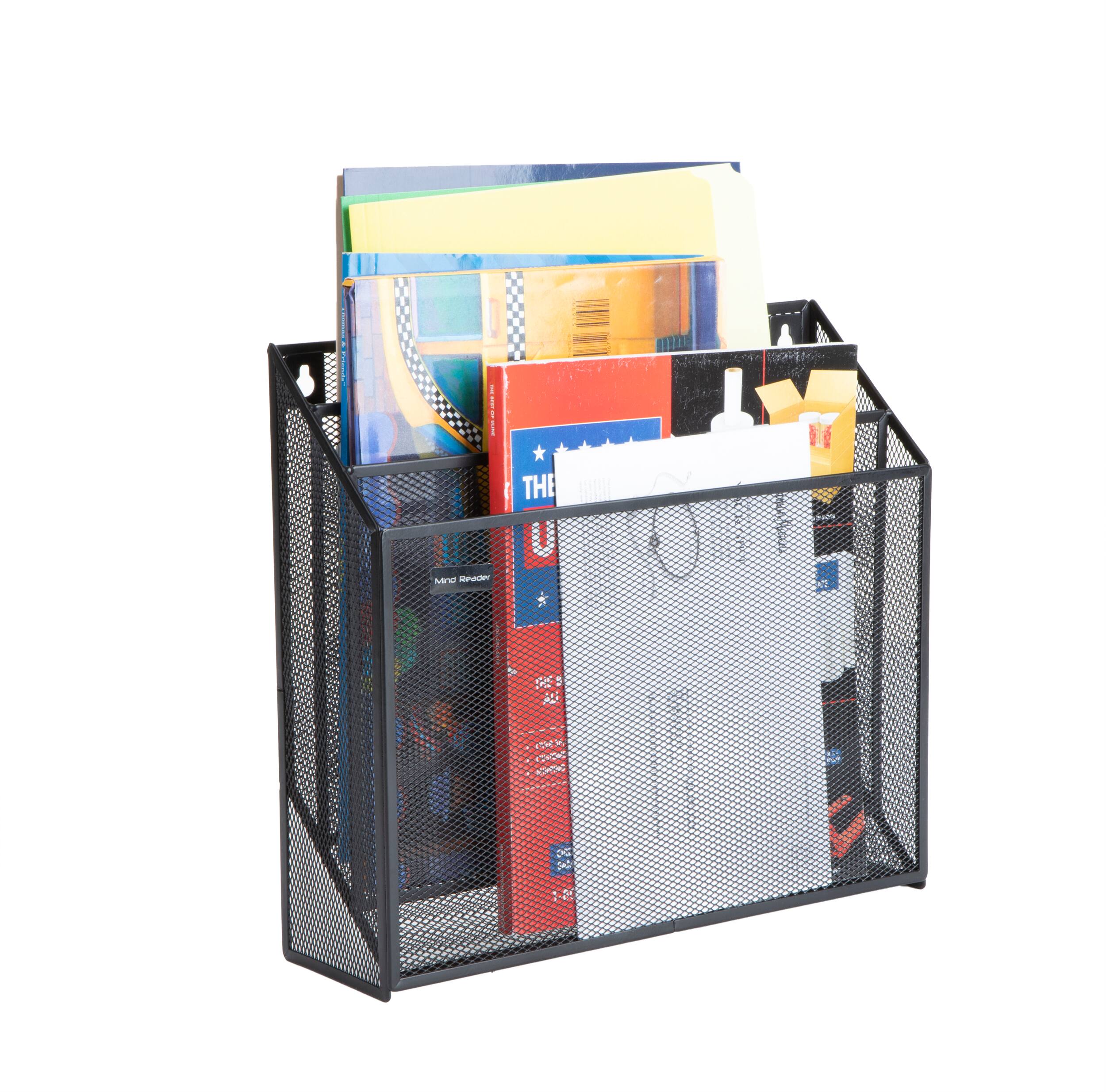 Mind Reader 3-Tier Vertical Mesh Wall File Holder