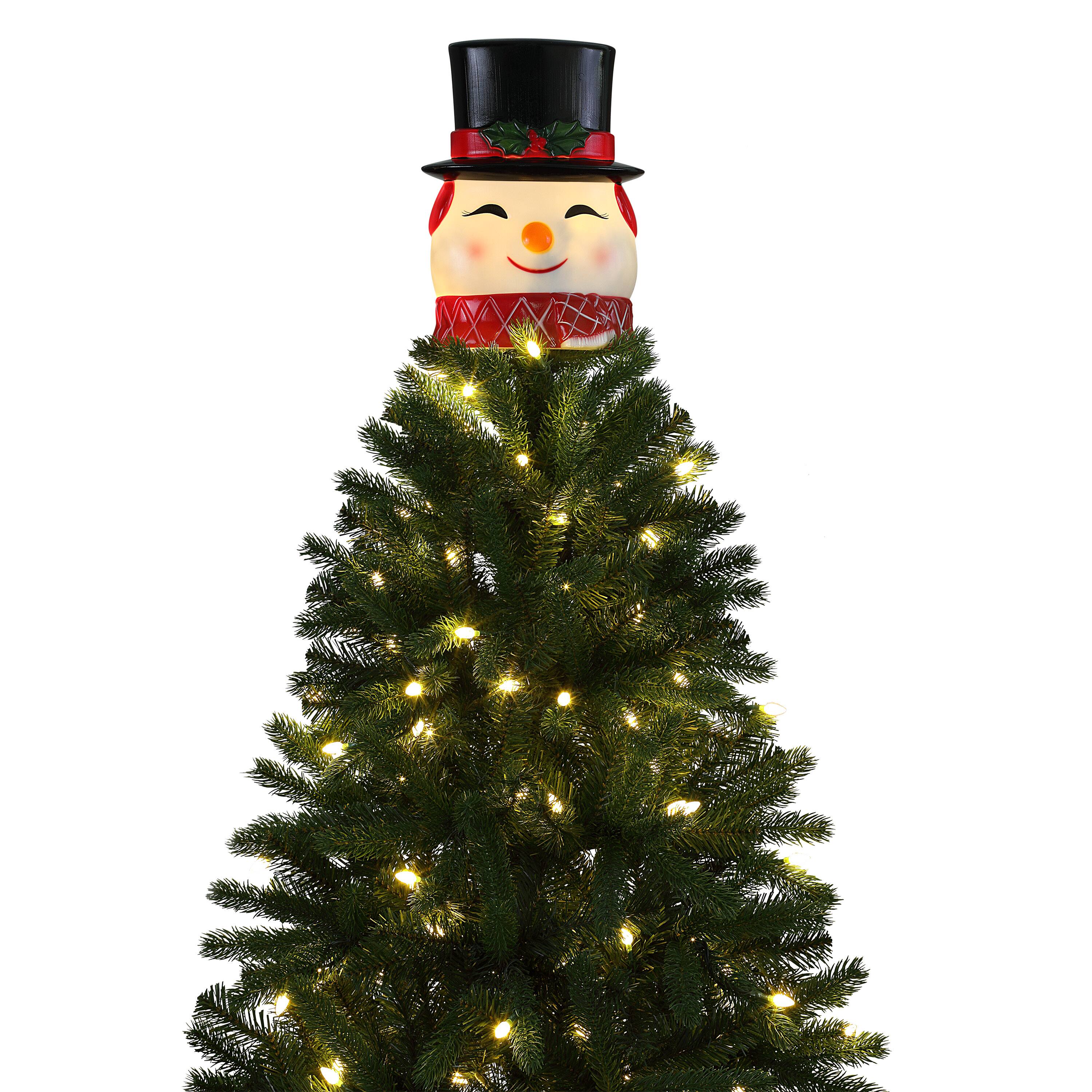 Mr. Christmas 12&#x22; Snowman Blow Mold Lit Tree Topper
