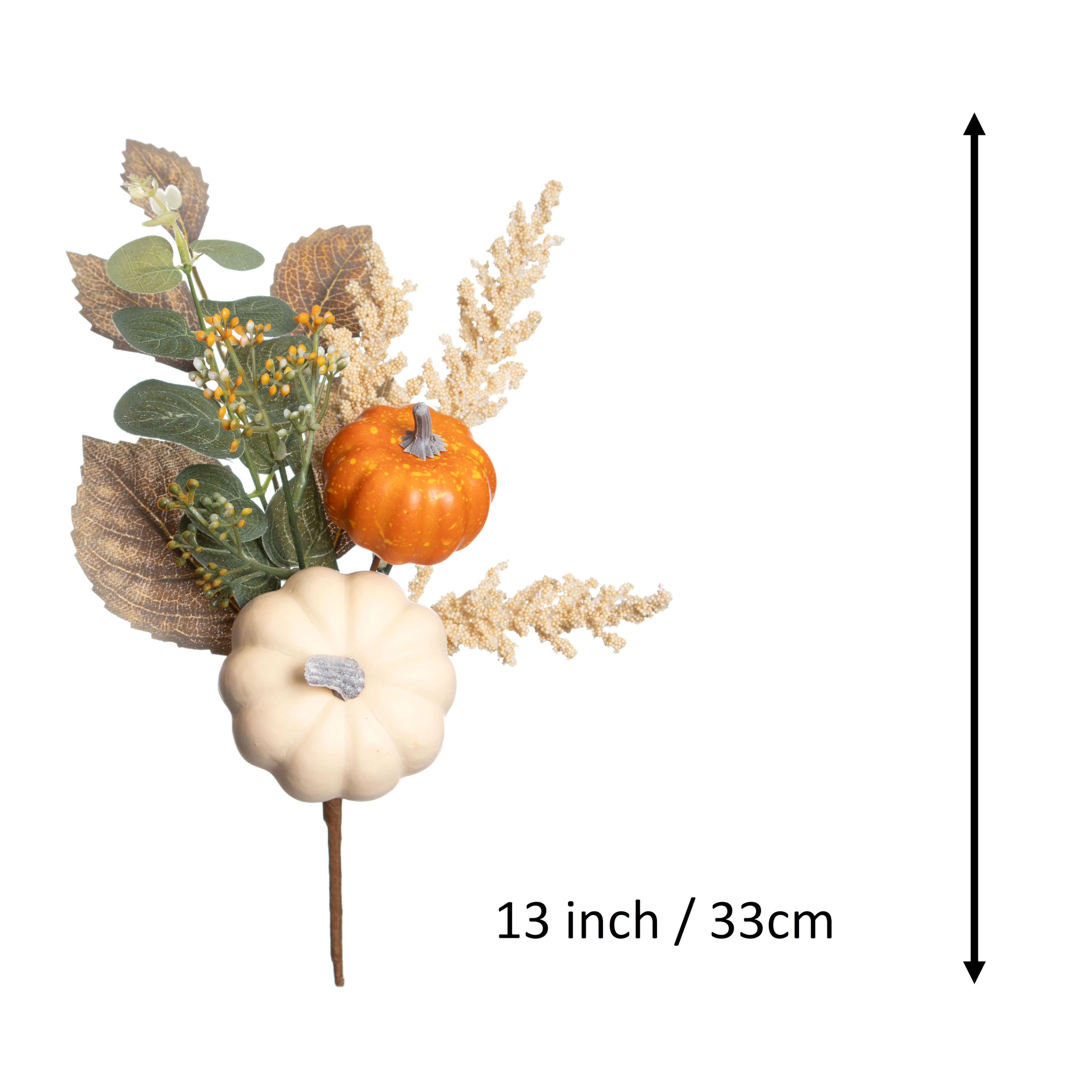 13&#x22; Mixed Pumpkin &#x26; Leaves Pick by Ashland&#xAE;