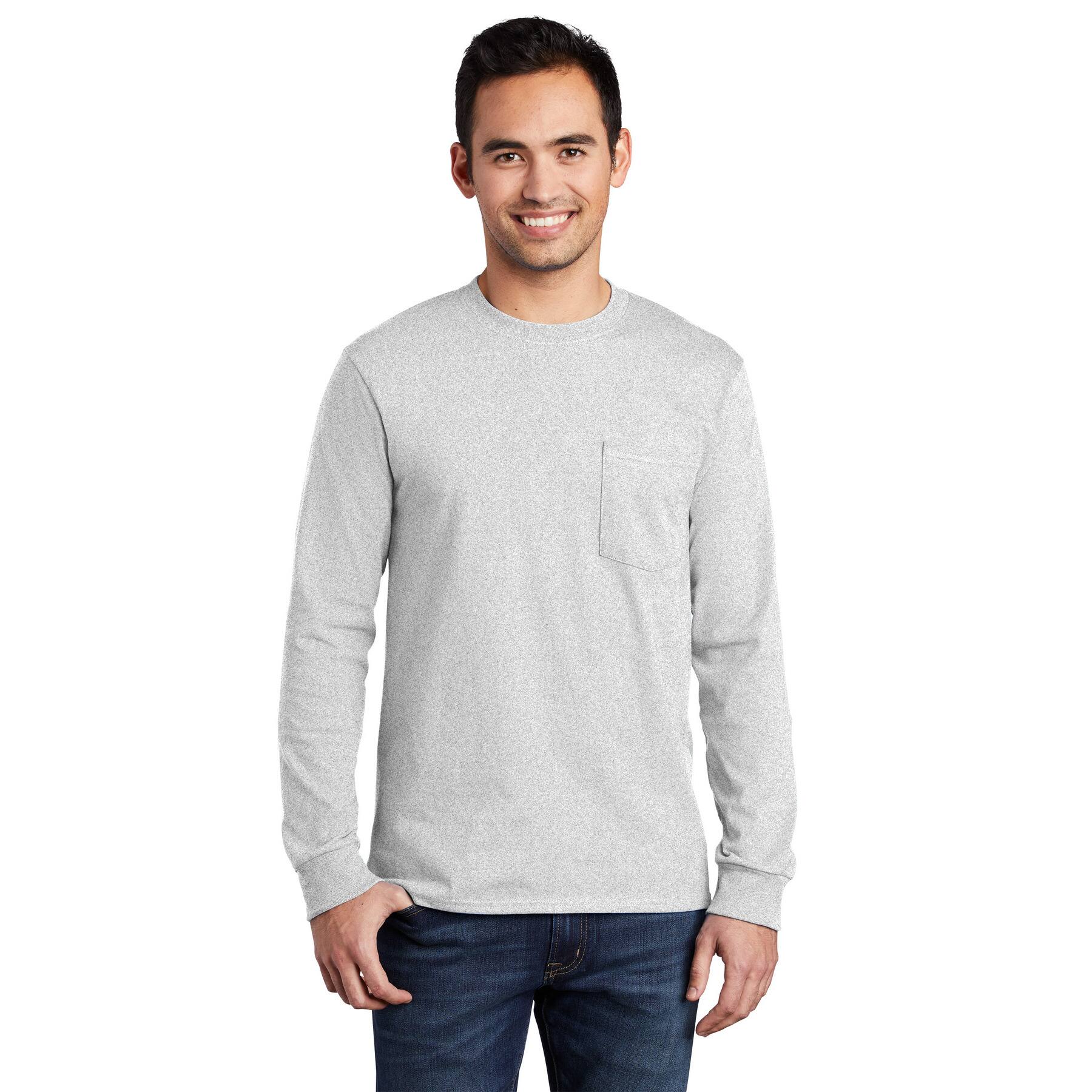 Port & Company® Long Sleeve Essential Pocket T-Shirt