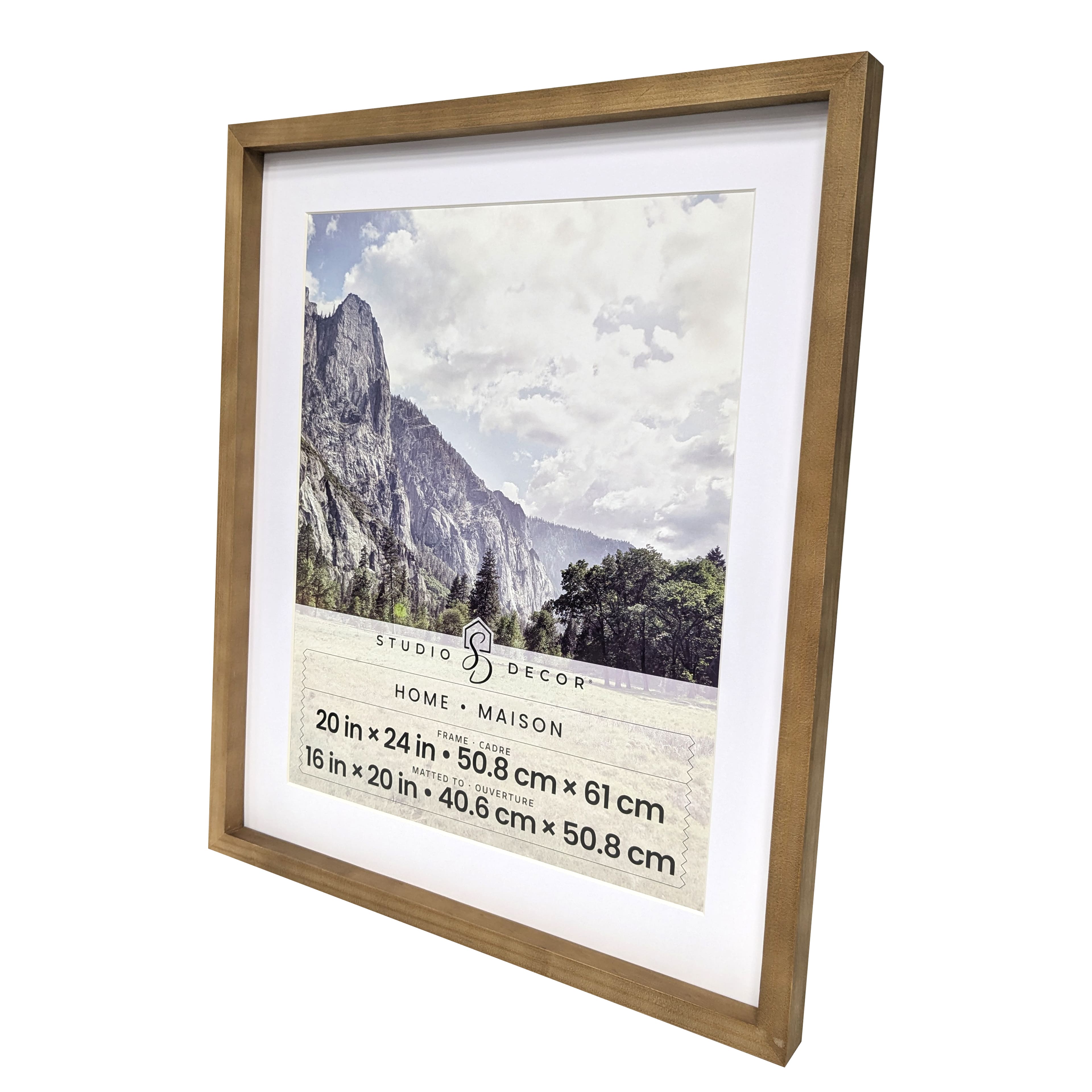 Home Natural Walnut Stain Wood Frame with Mat by Studio D&#xE9;cor&#xAE;