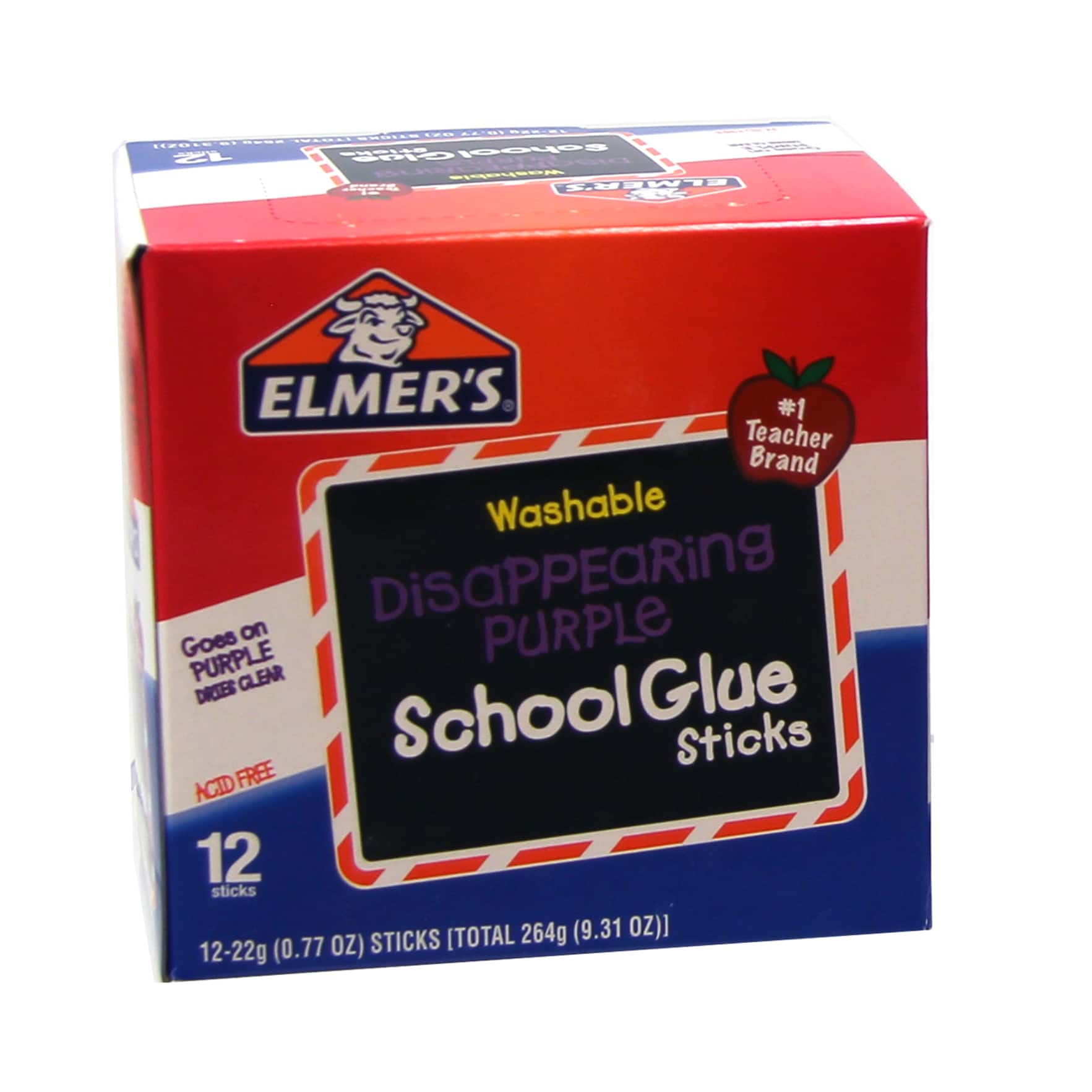 Elmer's® 0.77oz. Disappearing Purple Washable School Glue Sticks, 12ct.