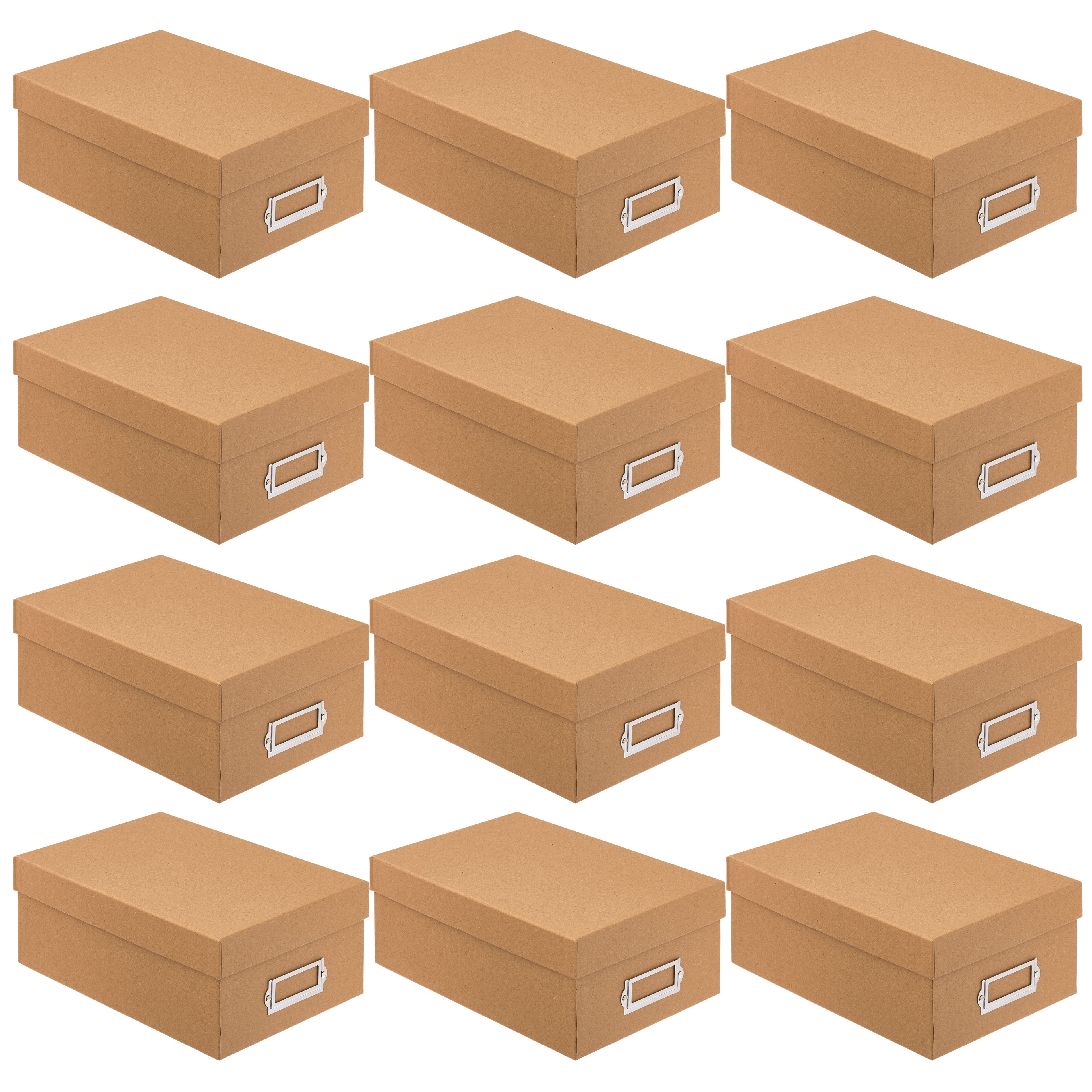 Top Pack Supply Open Top Bin Boxes, 4 x 12 x 4 1/2, Kraft (Pack of 50)