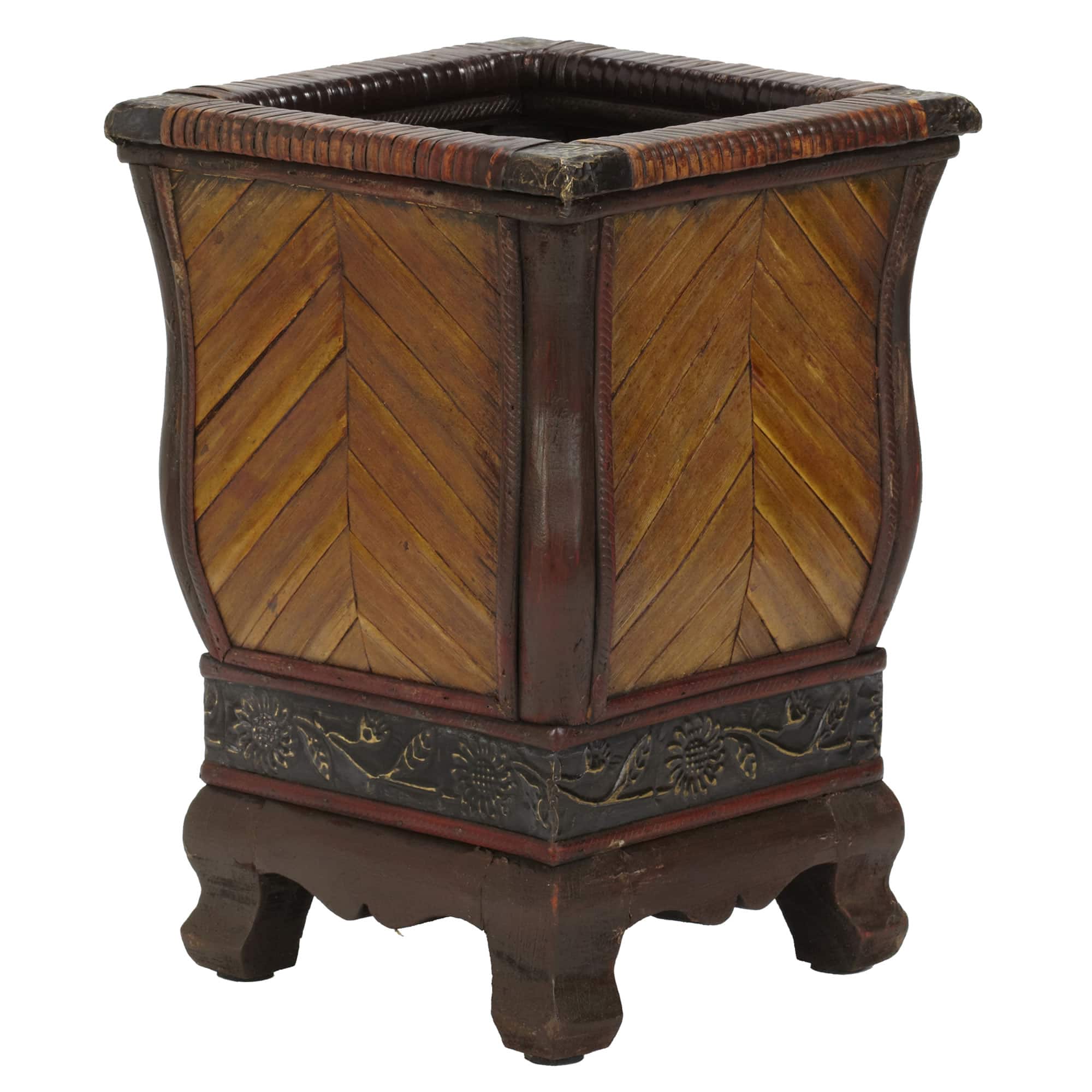 2 Decorative Wood Planters Set