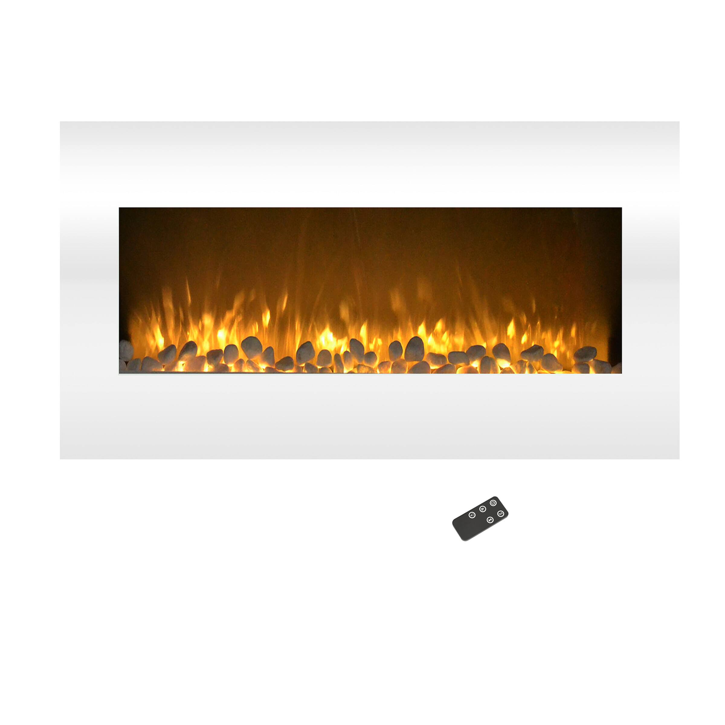 Hastings Home 36" White LED Electric Fireplace