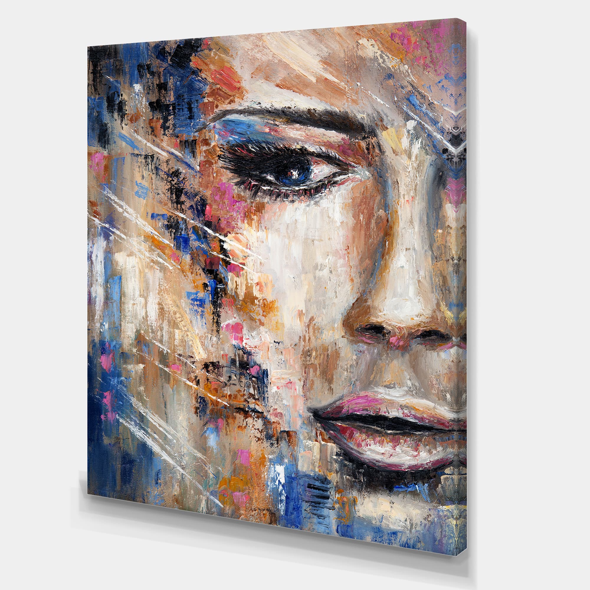 Designart - Portrait Of A Young Woman IV - Contemporary Canvas Wall Art ...