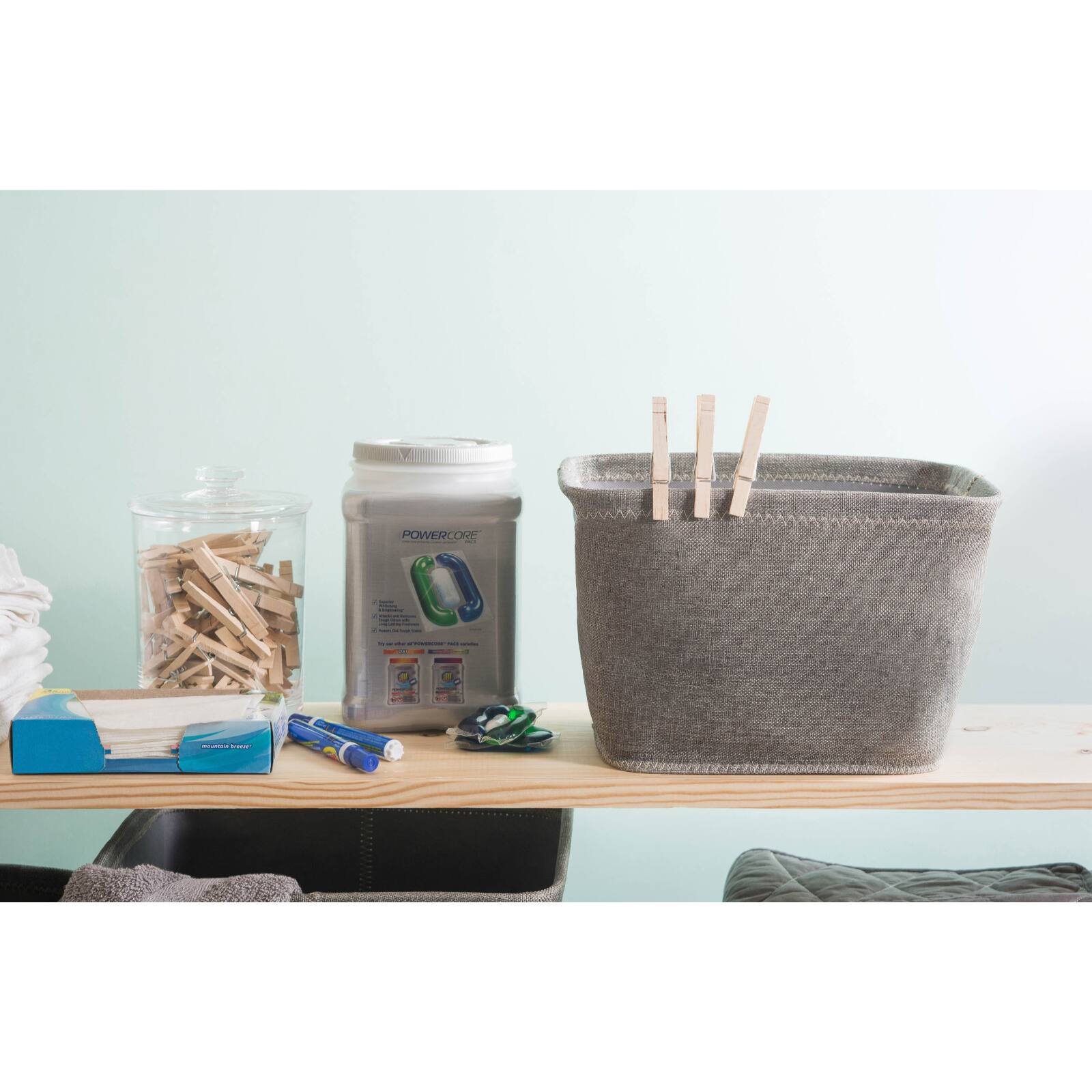 DII® Gray Poly Bin Zig-Zag Stitch Variegated Trapezoid Set