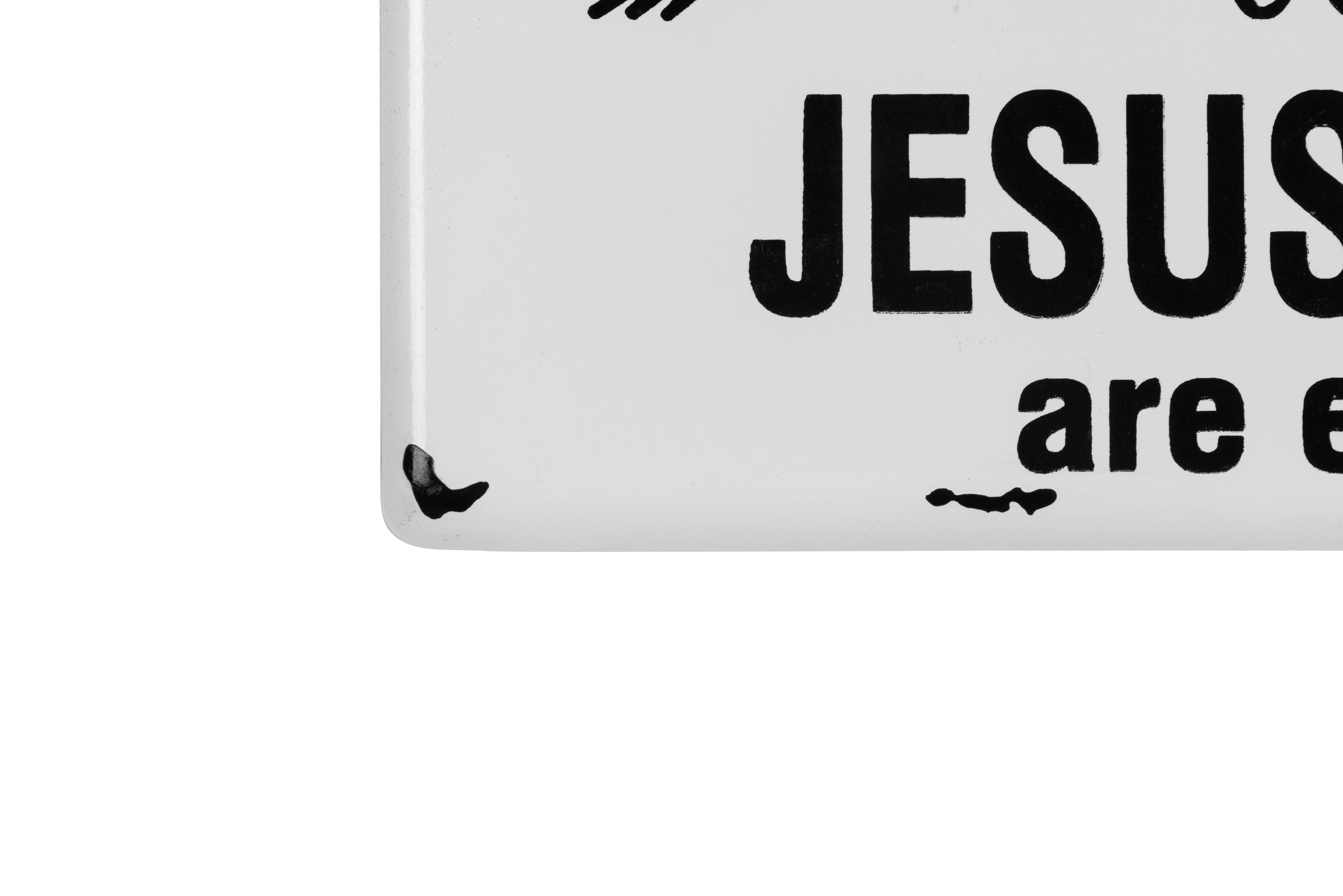 Hello Honey&#xAE; 16&#x22; Wash Your Hands &#x26; Say Your Prayers Because Jesus &#x26; Germs are Everywhere Metal Wall D&#xE9;cor