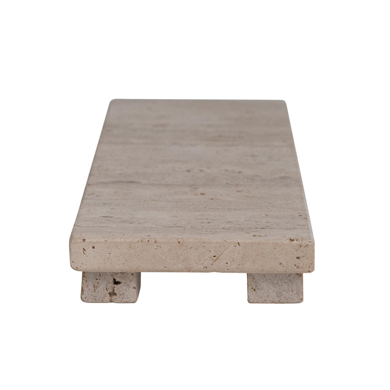 Beige Scandinavian Travertine Footed Charcuterie Board