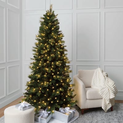 7ft. Pre-Lit Gilded Spruce Artificial Christmas Tree, Warm White LED Lights by Ashland® | Michaels