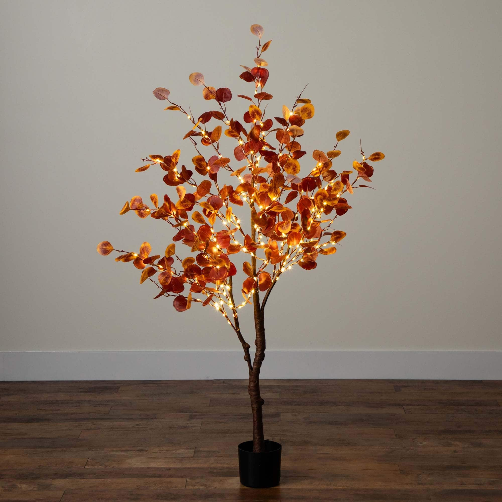 5ft. Pre-Lit LED Autumn Eucalyptus Artificial Fall Tree