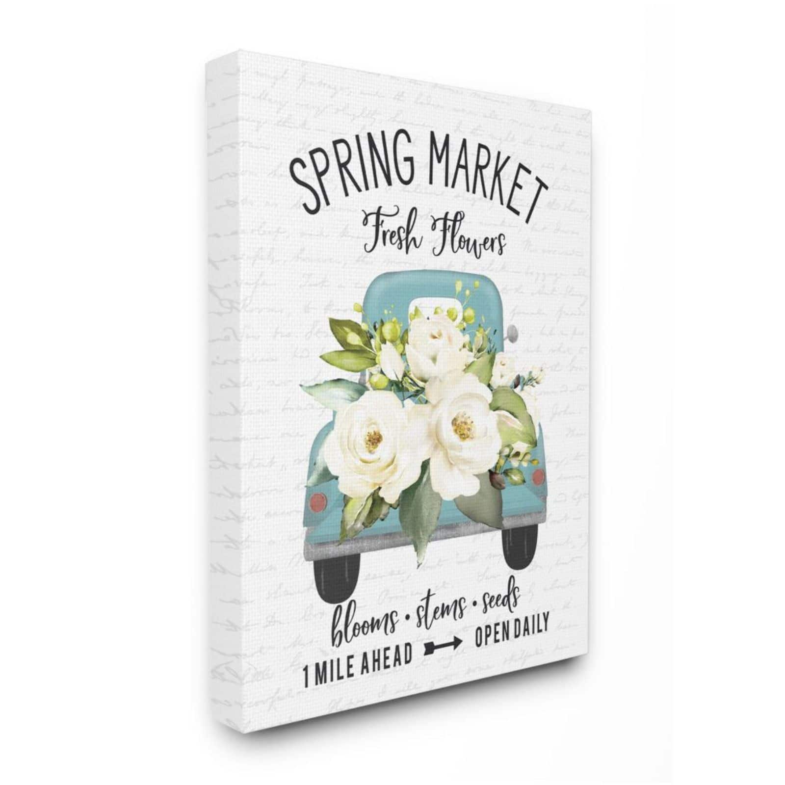 Stupell Industries Spring Market Truck With Countryside Flowers Canvas Art