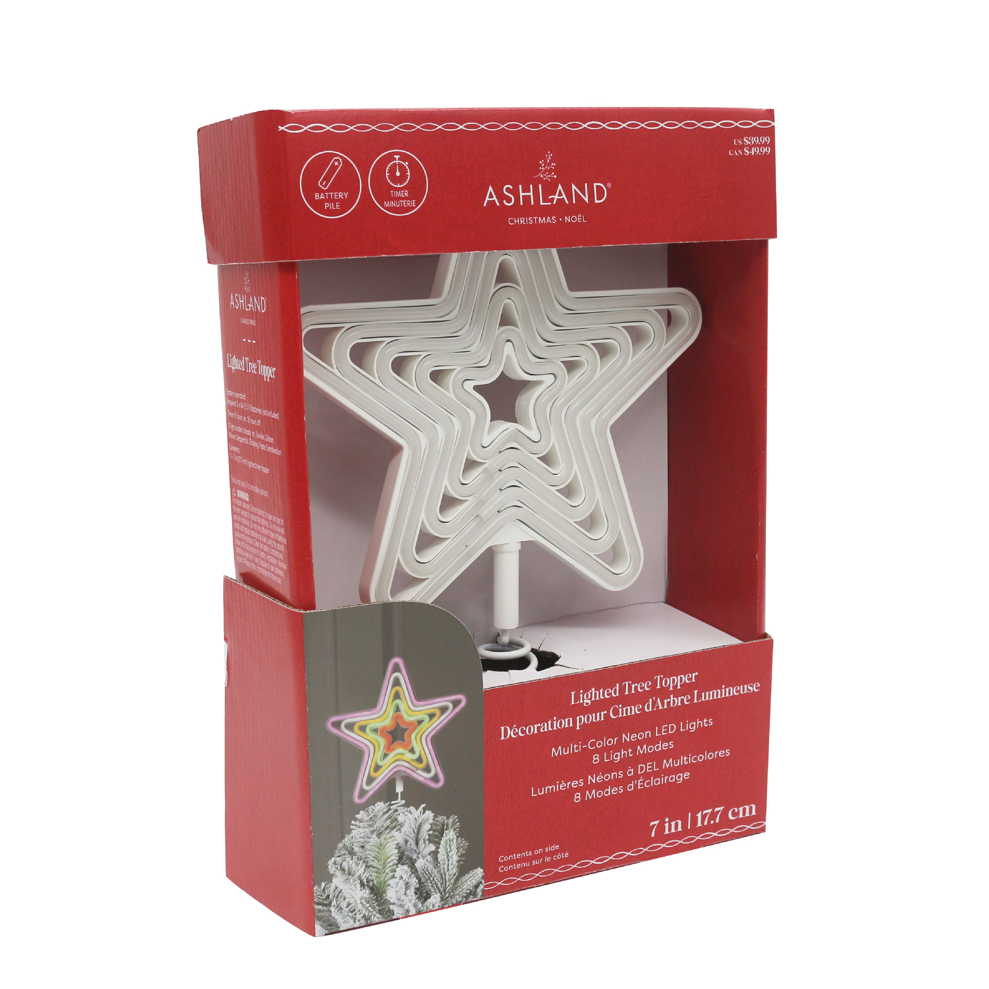 Multicolor Neon LED Star Tree Topper by Ashland&#xAE;