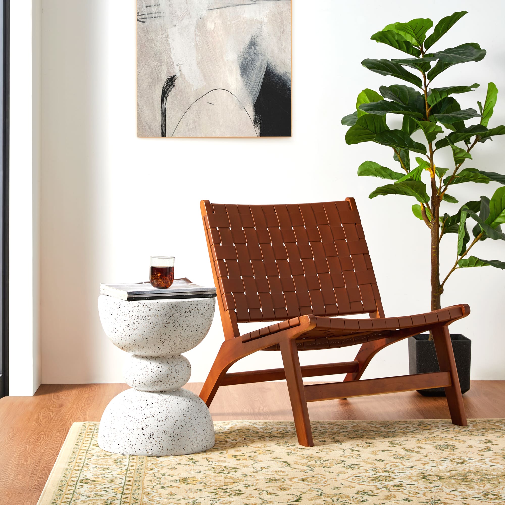 Glitzhome® 17.25" Terrazzo Garden Accent Stool