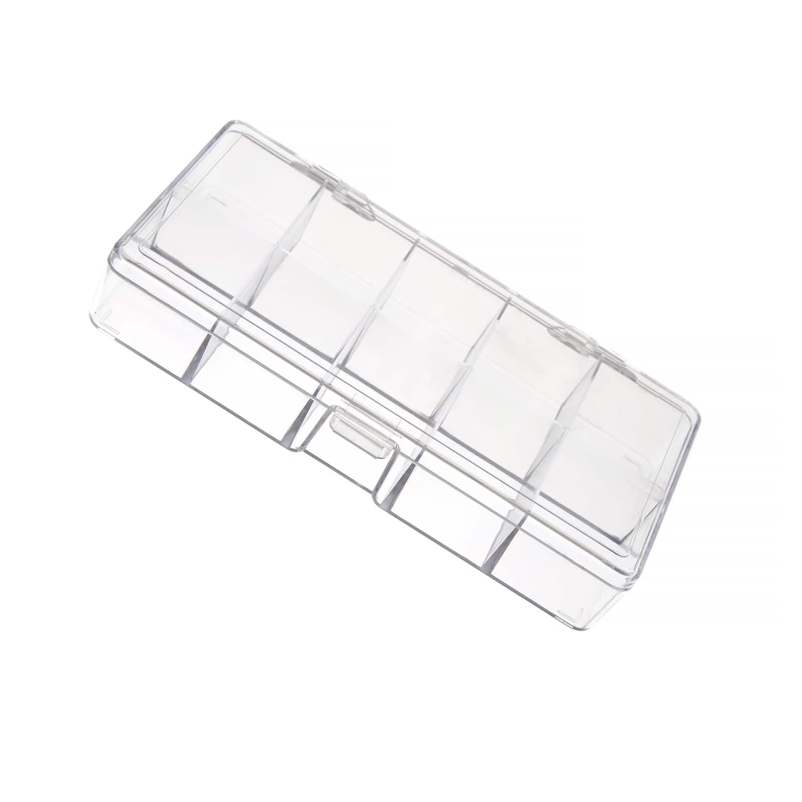 John Bead 7" Clear 10 Compartment Plastic Rectangle Box
