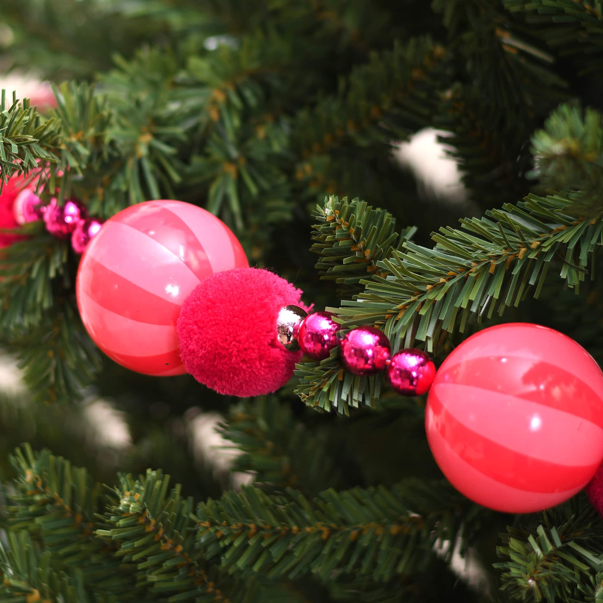 6ft. Pink Candy Pom Pom Garland by Ashland&#xAE;