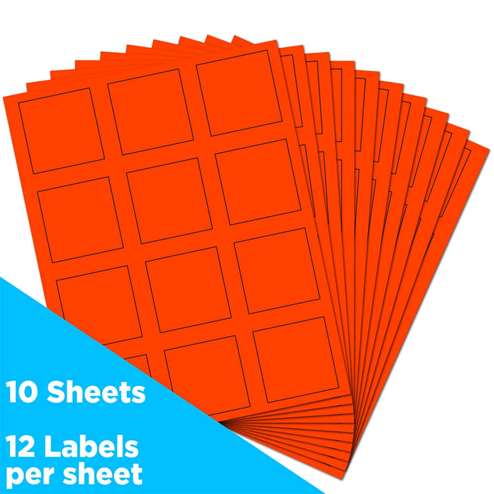 JAM Paper 2" x 2" Square Product & Container Labels, 120ct.