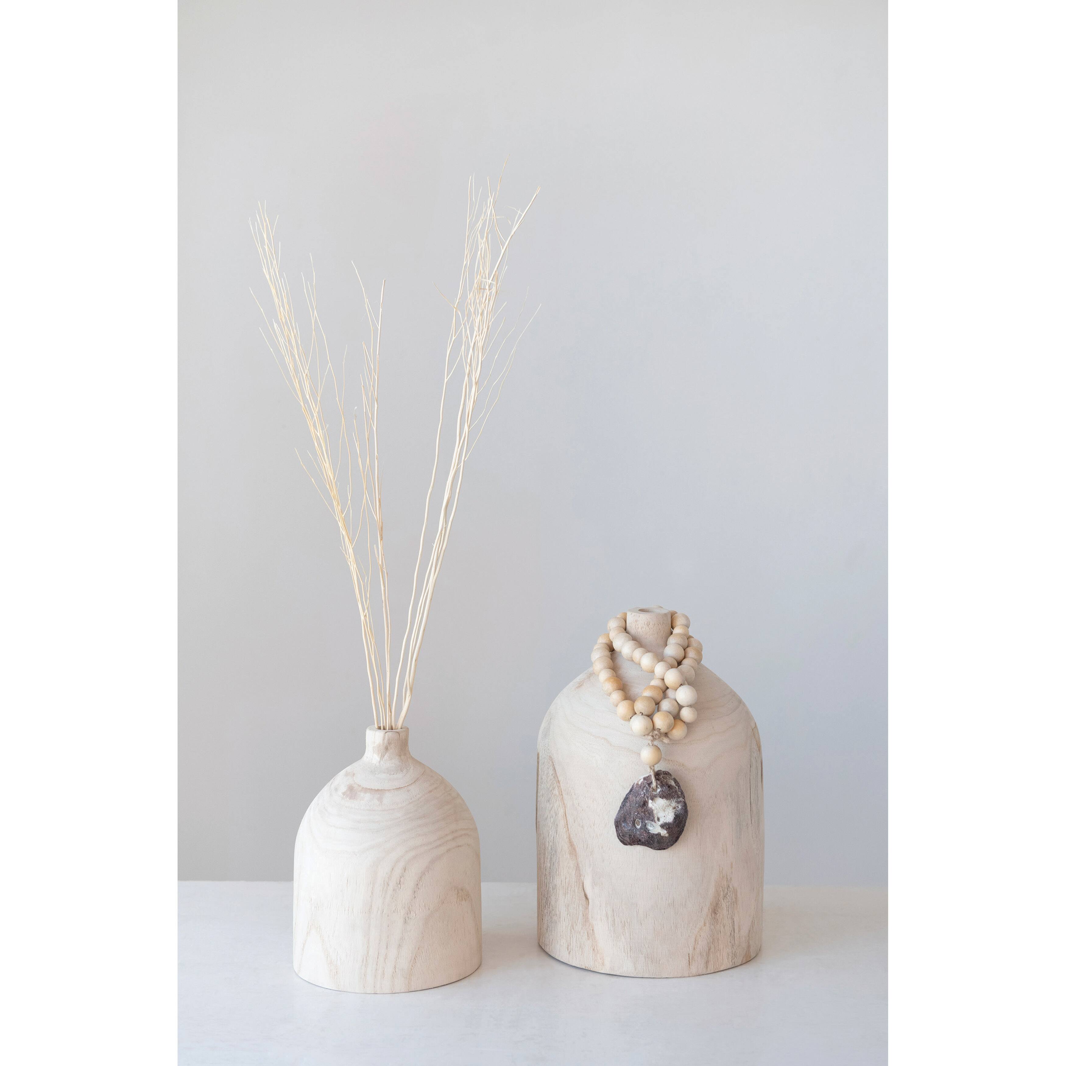 Hello Honey® 9" Decorative Paulownia Wood Vase