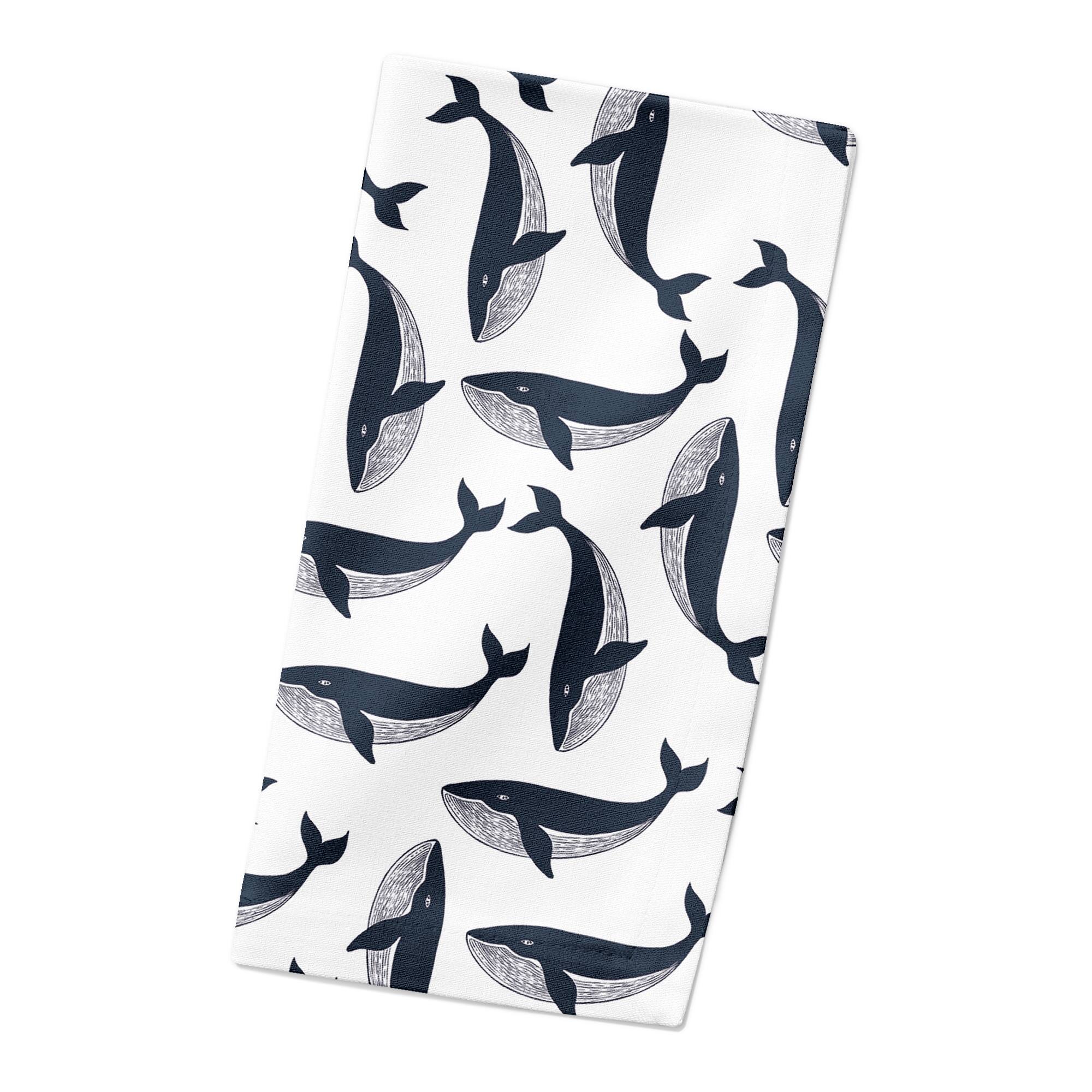 Whale Pattern 10" x 10" Poly Twill Napkin